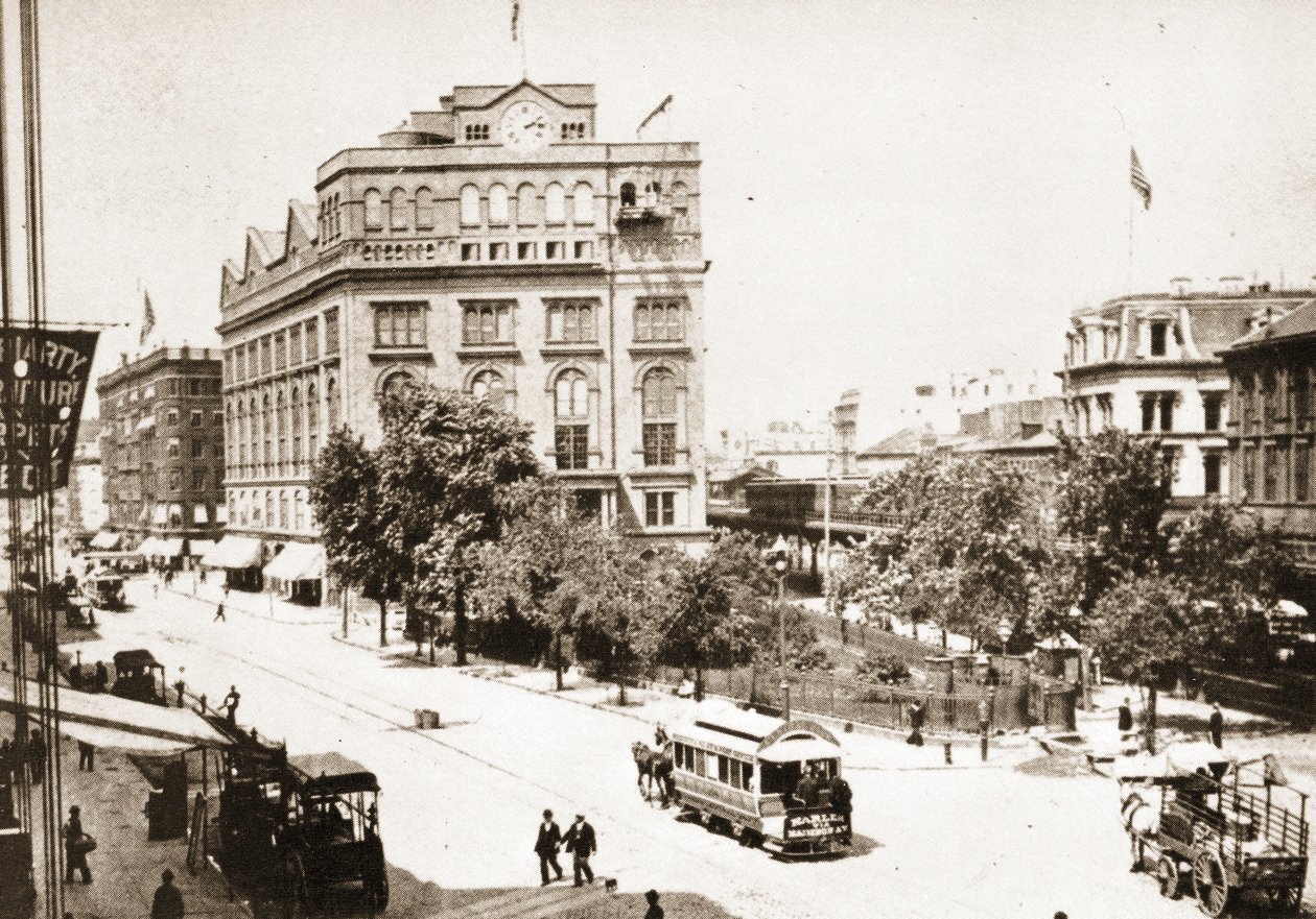 Cooper Park és a Cooper Union Building, New York City, 1893 alkotó: American Photographer