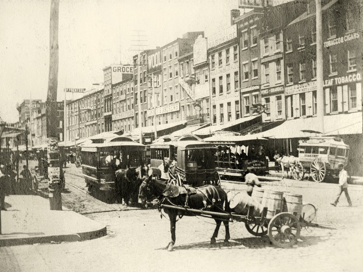 Front and Market Streets, 1881 (szépia nyomtatás) alkotó: American Photographer