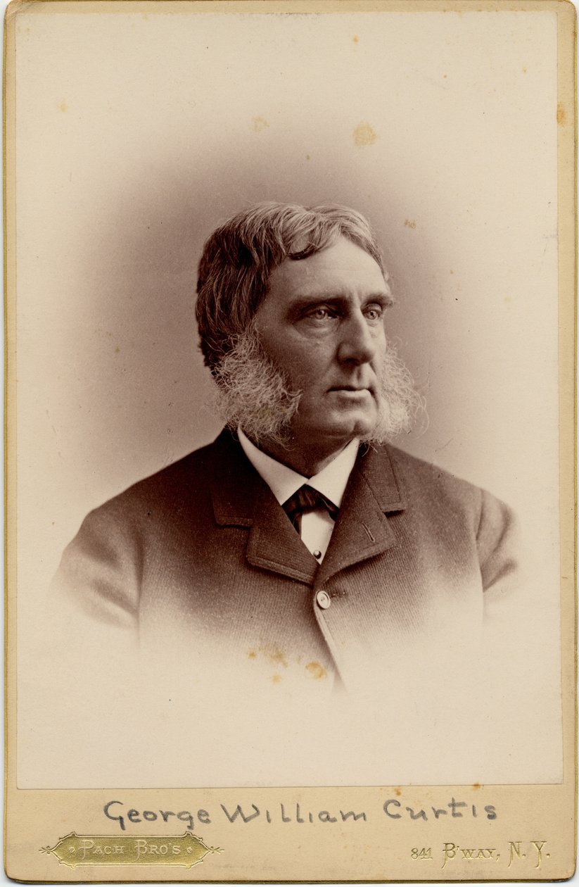 George William Curtis (1824-92), amerikai író; fotó: Pach Brothers, New York (album fotó) alkotó: American Photographer