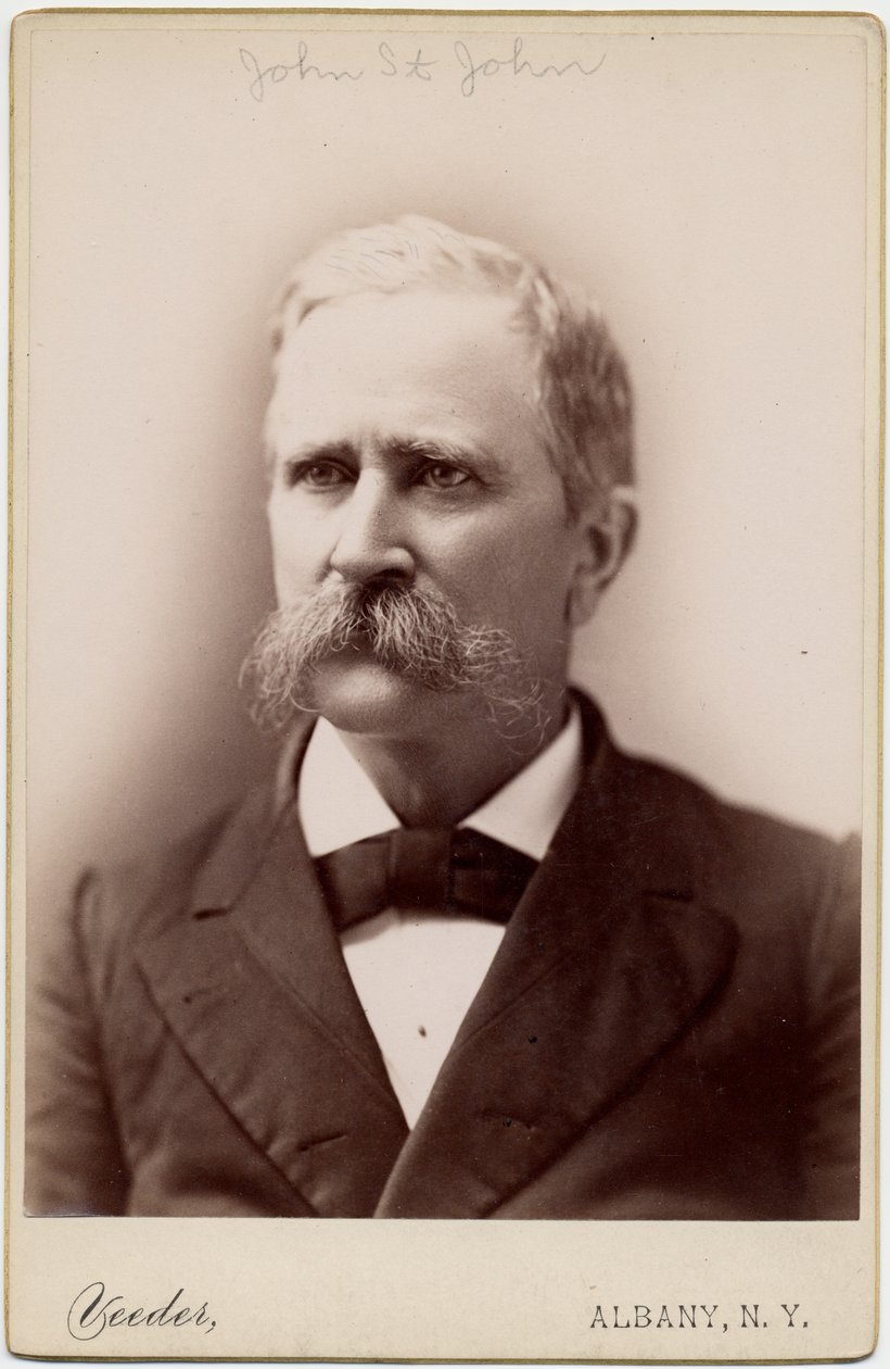 John Pierce St John (1833-1916), amerikai politikus, Kansas 8. kormányzója; fotó: Aaron Veeder, Albany, NY (album fotó) alkotó: American Photographer