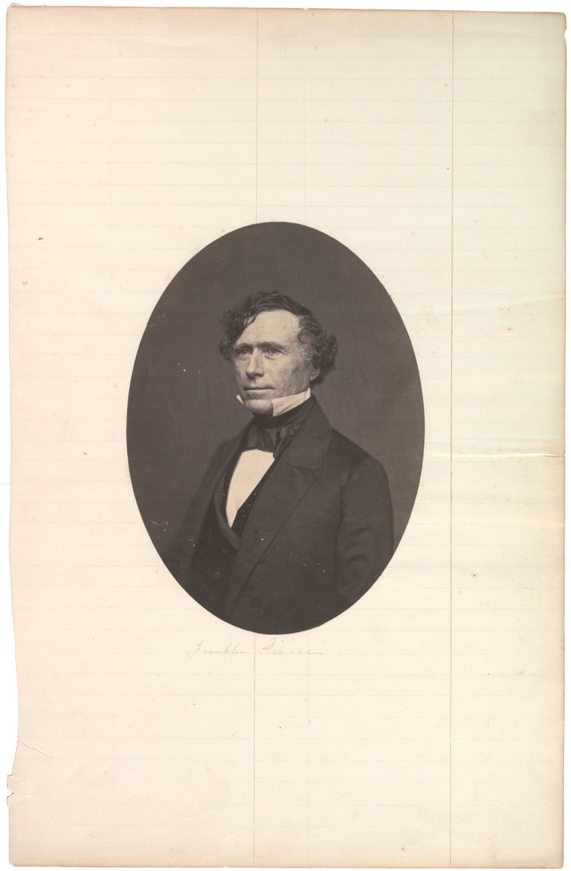 Pierce sómintás portréja, ovális, vonalas papírra szerelve, 1850 körül alkotó: American Photographer