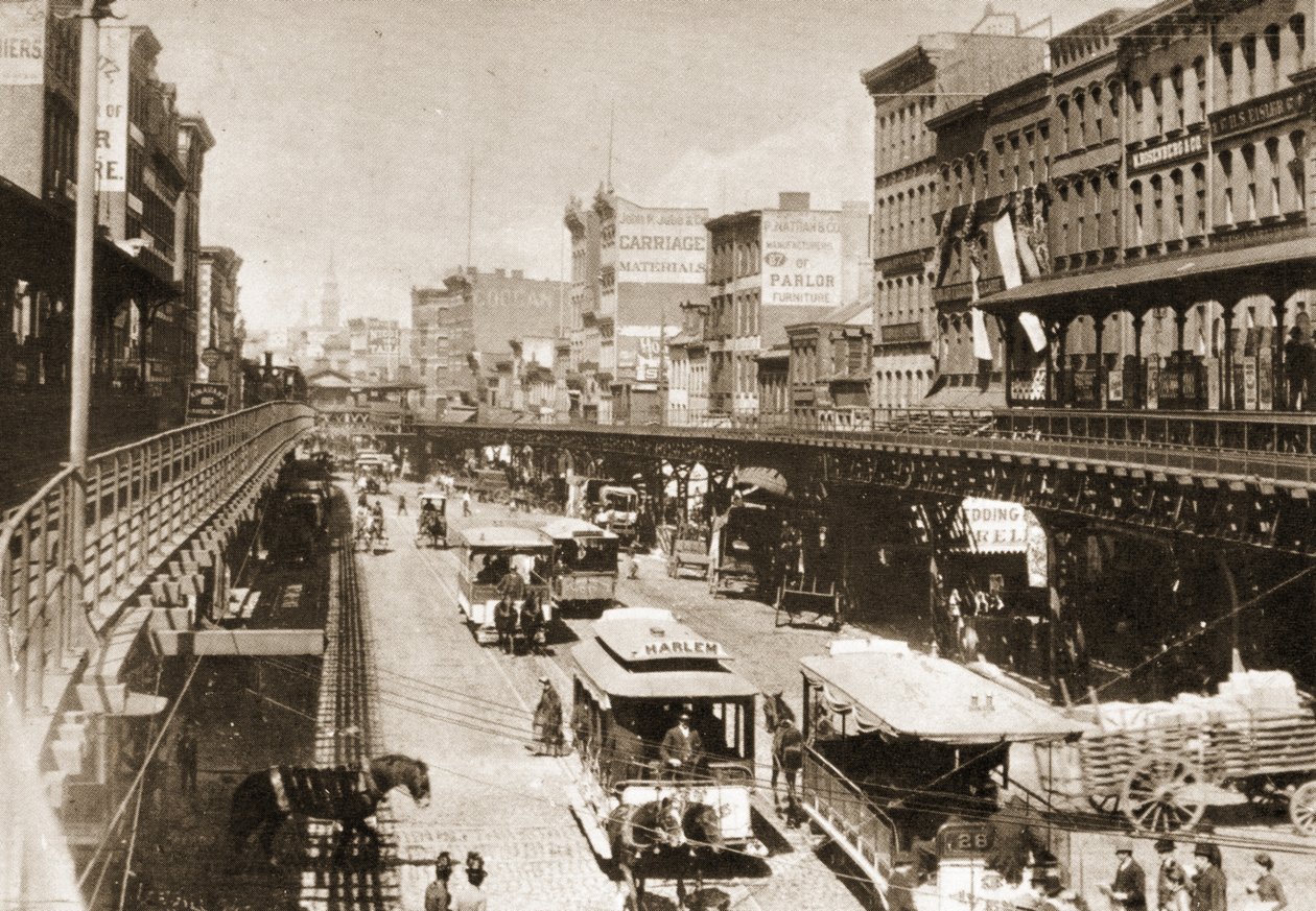 A Bowery, a Canal Streetről északra nézve, New York City, 1888 alkotó: American Photographer