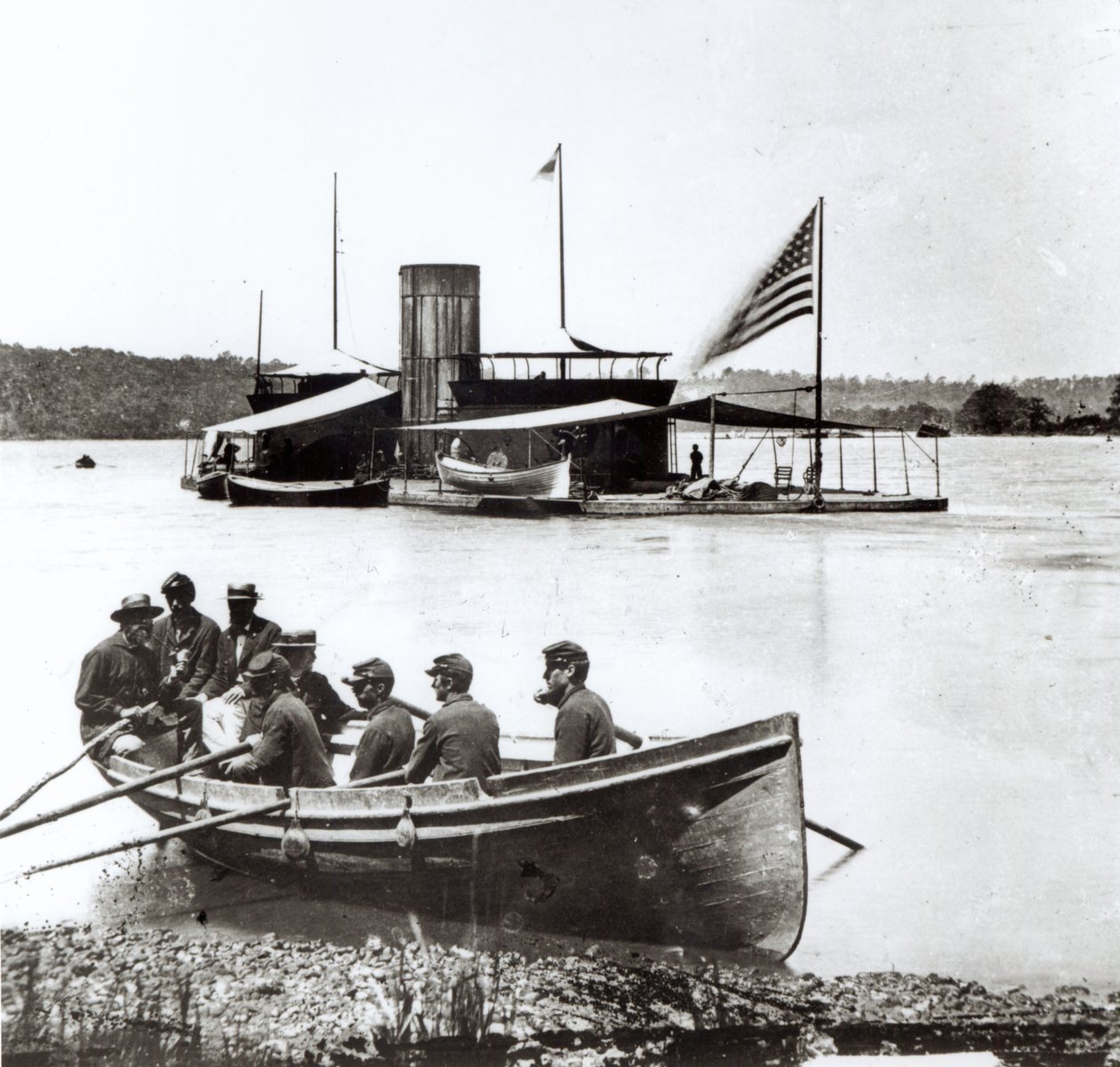A USS Onondaga a James folyón, Virginia államban 1864-ben alkotó: American Photographer