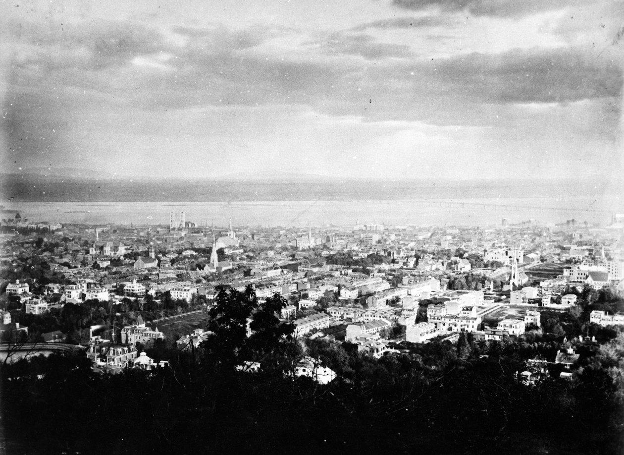 Kilátás Montrealra a Mount Royal Parkból, 1860-90 körül alkotó: American Photographer