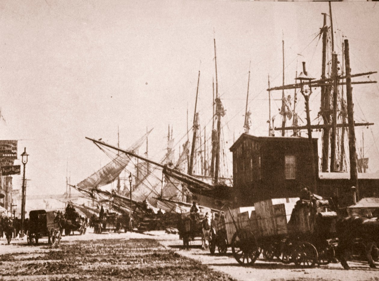 West St., New York, 1870-es évek (szépia fotó) alkotó: American Photographer