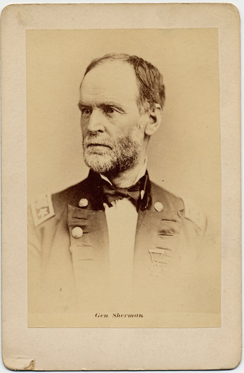 William Tecumseh Sherman (1820-91), az uniós hadsereg tábornoka, az Egyesült Államok hadseregének főparancsnoka (album fotó) alkotó: American Photographer