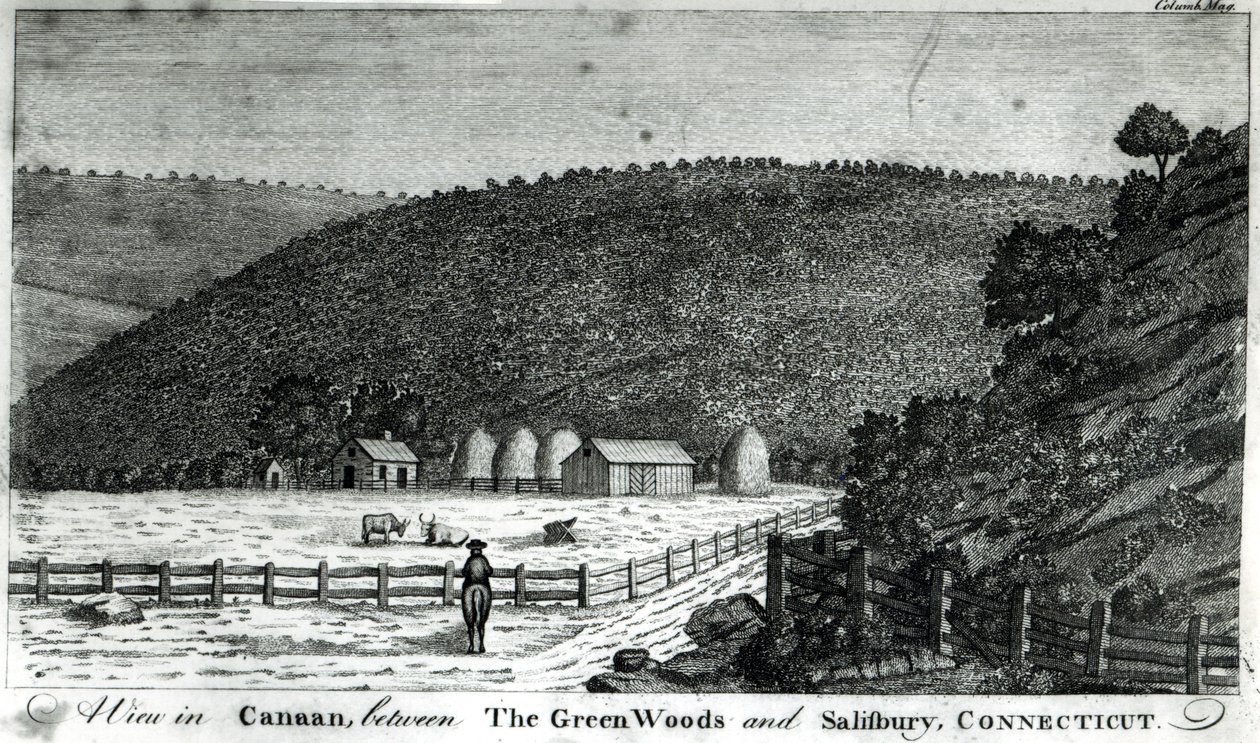 Egy farm Canaanban, Connecticutban, a Columbia Magazine-ból, 1789 alkotó: American School