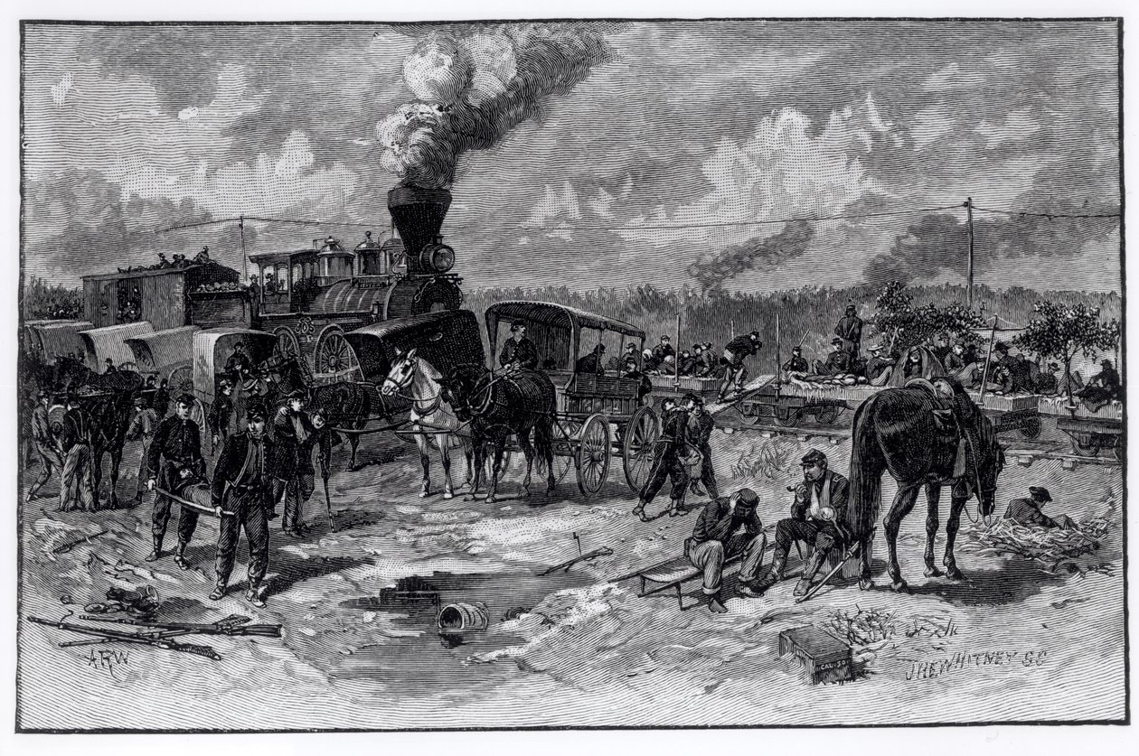 A hétfenyői csata után, 1862. június, „A polgárháború csatái és vezetői” című művéből, John Whitney (1840-91) metszetéből, 1888. alkotó: American School