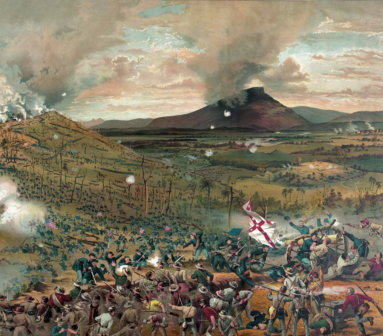 Battle of Mission Ridge, 1863. november 25. – a McCormick Harvesting Machine Company dicséretével, pub. 1886 (színes litográfia) alkotó: American School