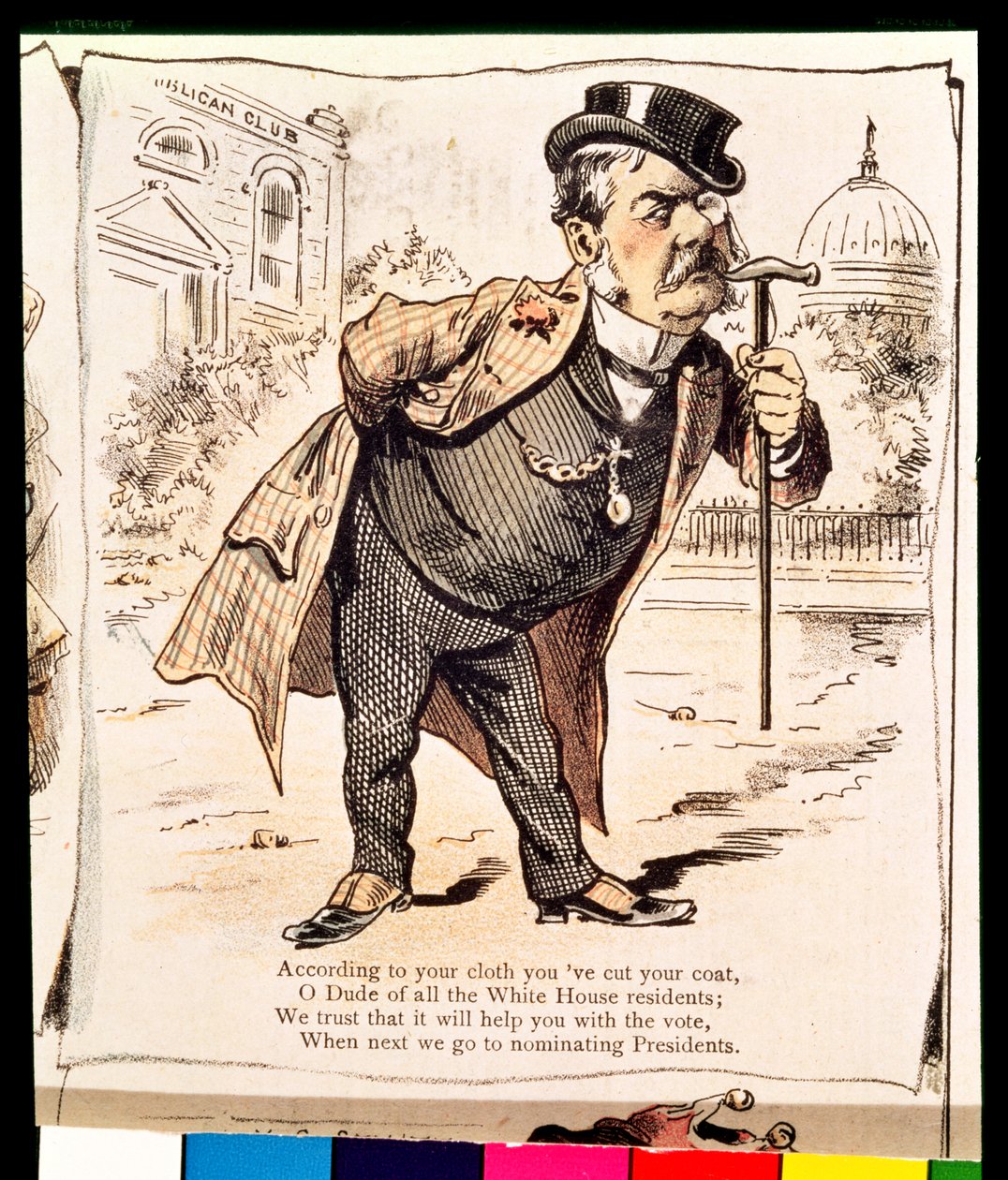 Chester Alan Arthur karikatúrája, 1883 körül alkotó: American School