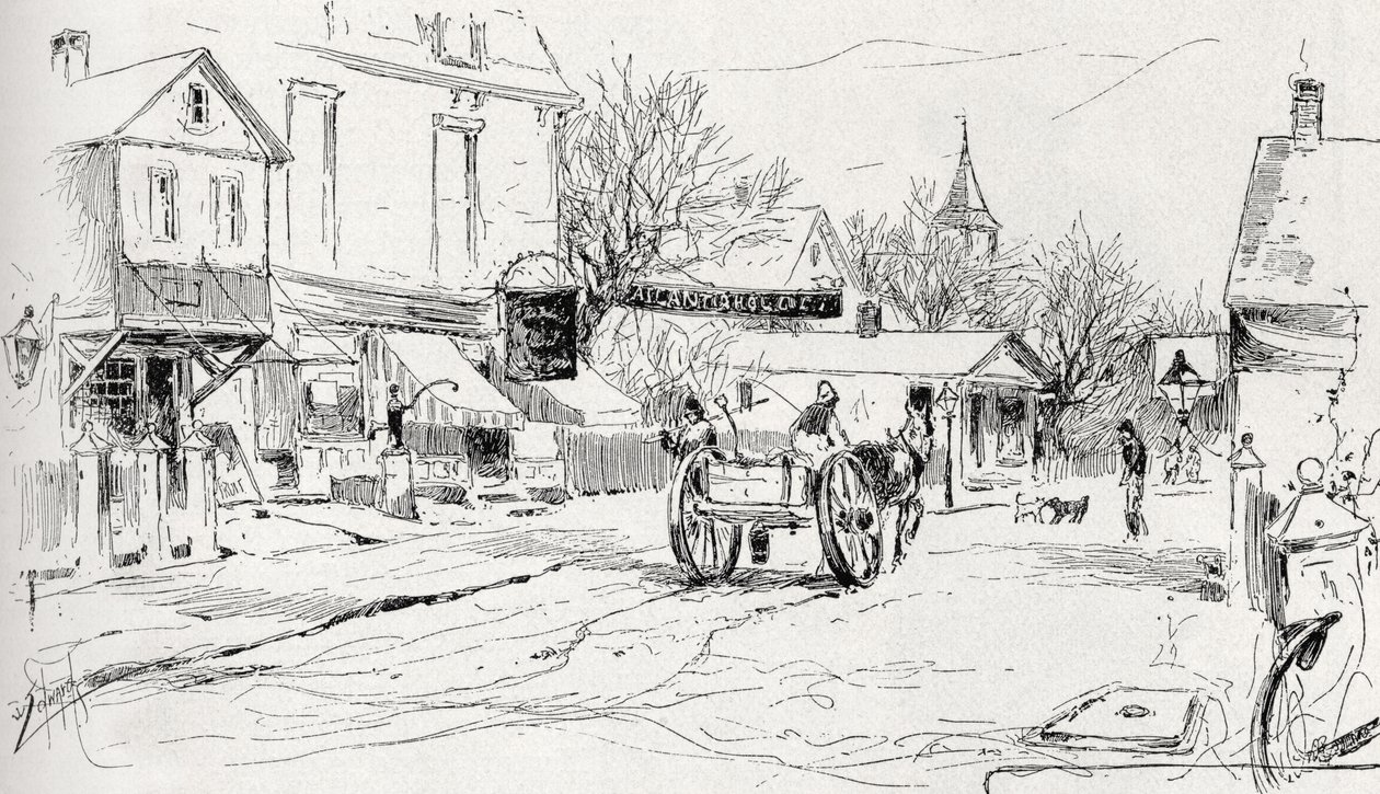Commercial Street, Provincetown, Cape Cod, a „The Century Illustrated Monthly Magazine”-ból, 1883. május–október alkotó: American School