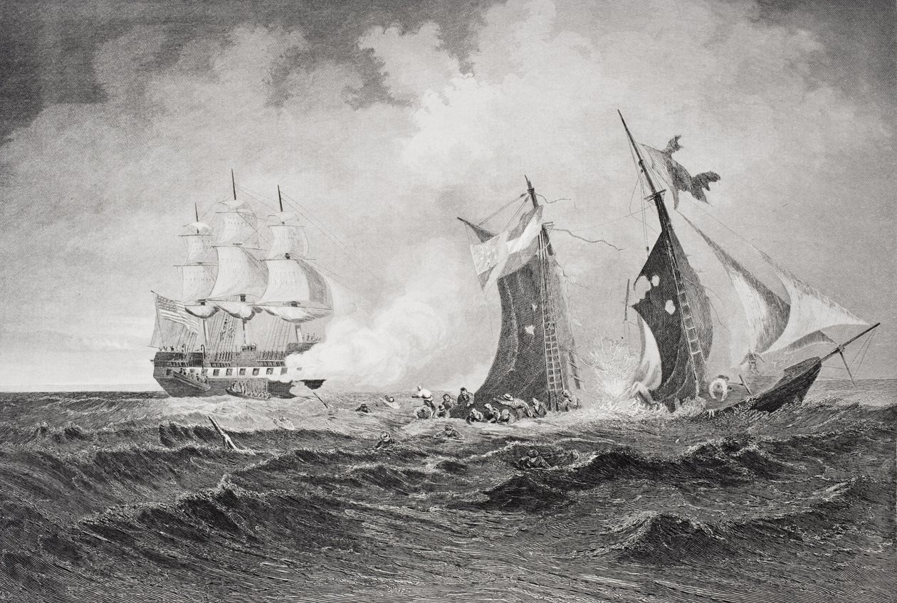 A „Petrel” magántulajdonos megsemmisítése a „St. Lawrence 1861-ben alkotó: American School
