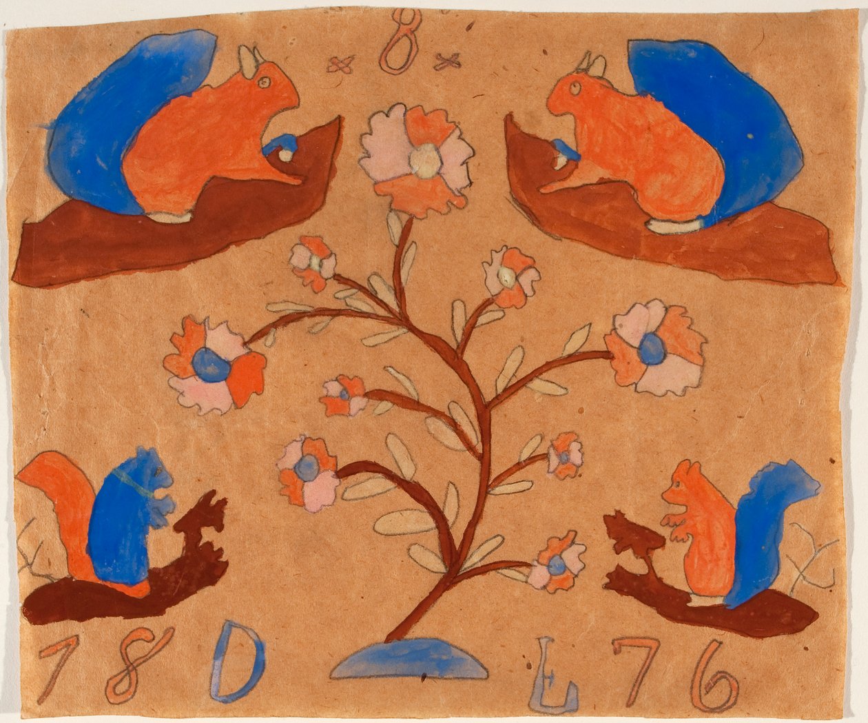 Négy mókus, 1876 alkotó: American School