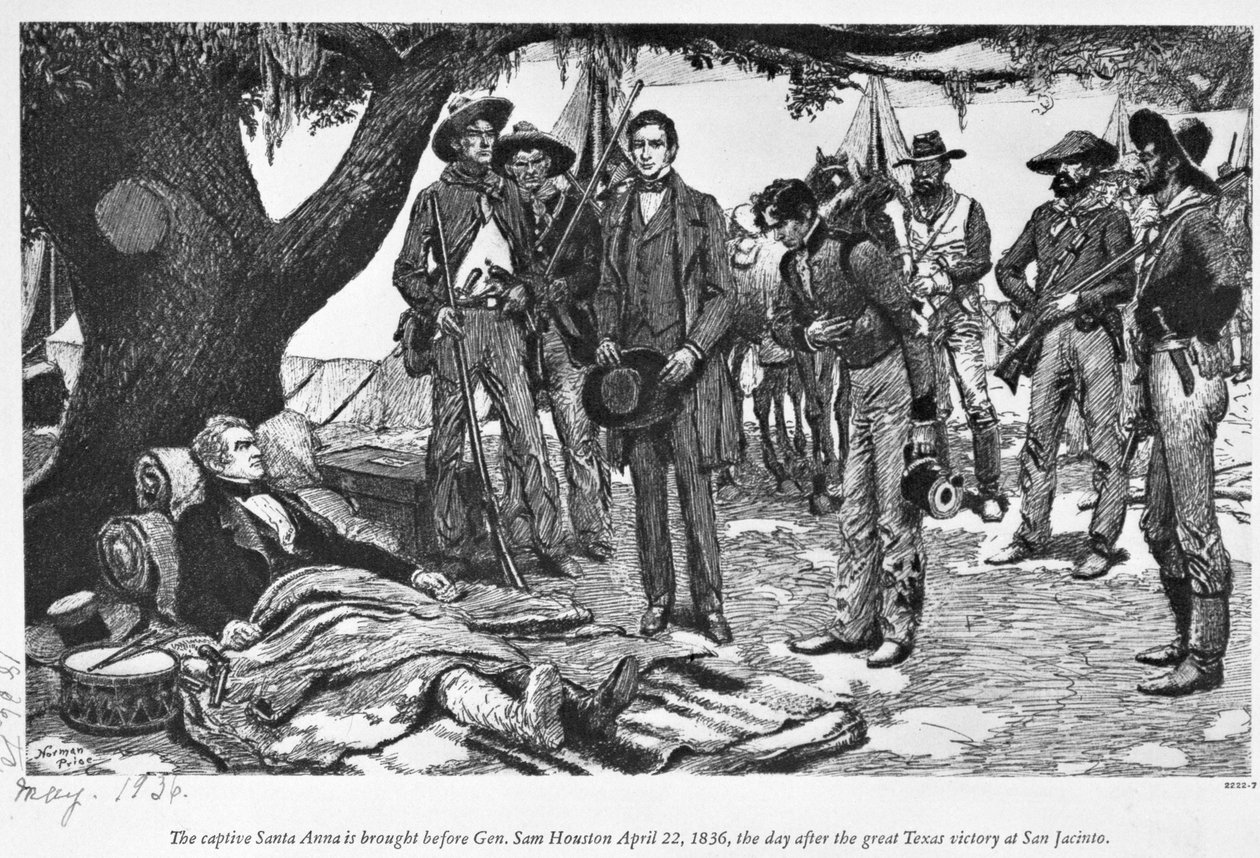 Sam Houston tábornok Santa Annával San Jacintóban alkotó: American School