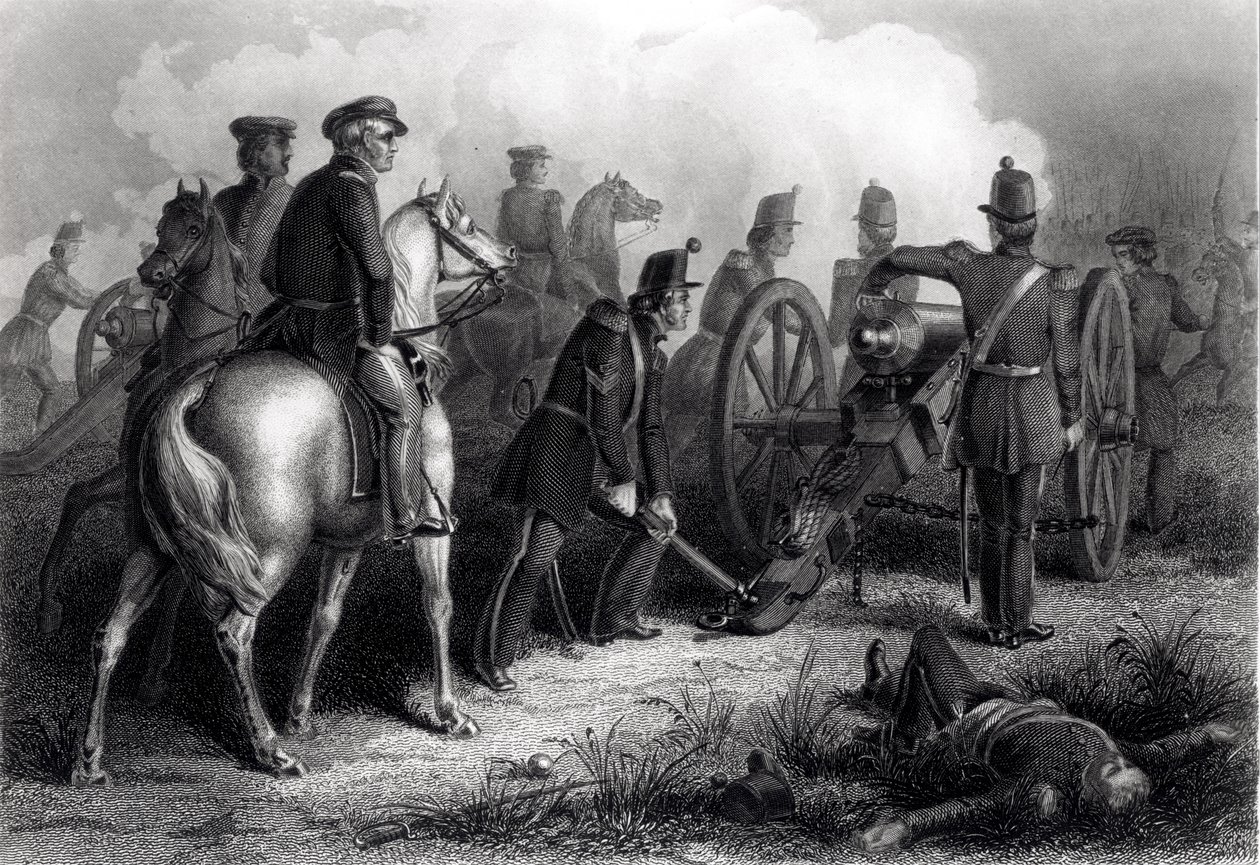 Taylor tábornok a Buena Vistában, 1847. február 22-23., Armitage metszet alkotó: American School