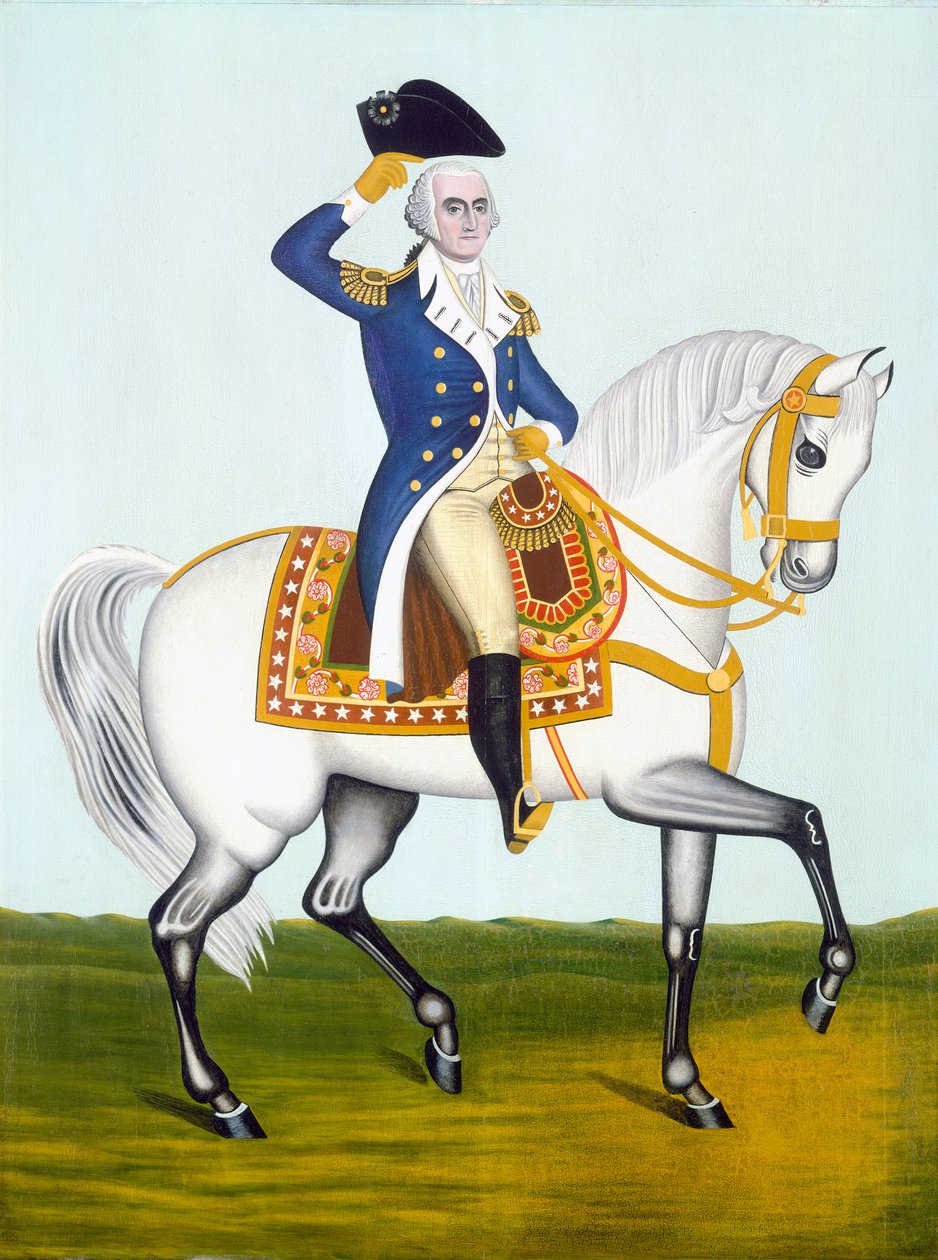 Washington tábornok fehér töltőn, 1835 körül alkotó: American School