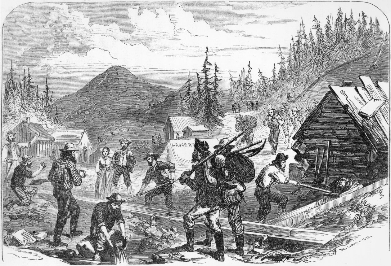 Gregory Gold Diggings, Colorado, metszett G. Orr, 1859. május alkotó: American School