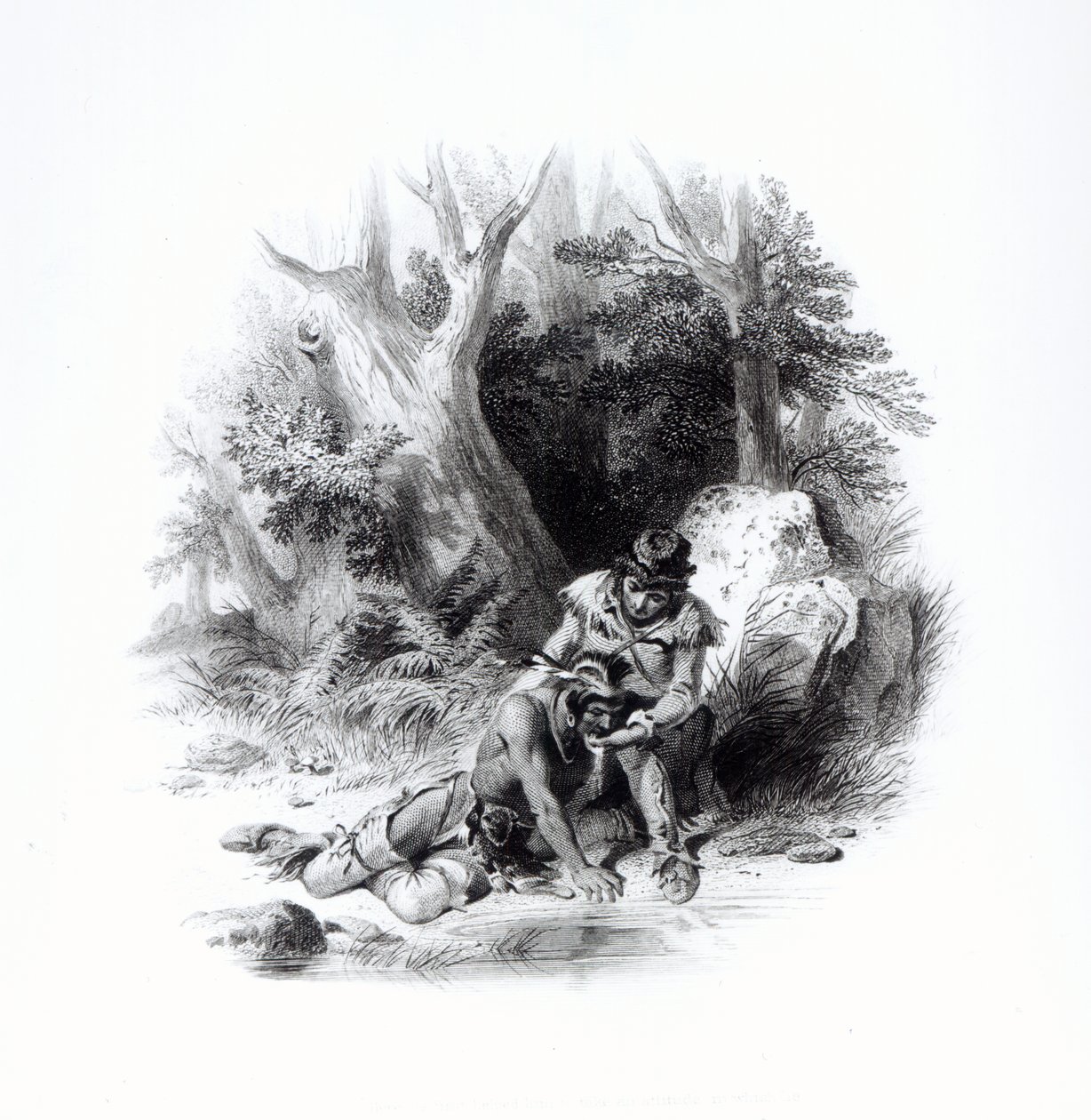 Illusztráció James Fenimore Cooper (1789-1851) „The Last of the Mohicans” című művéből alkotó: American School