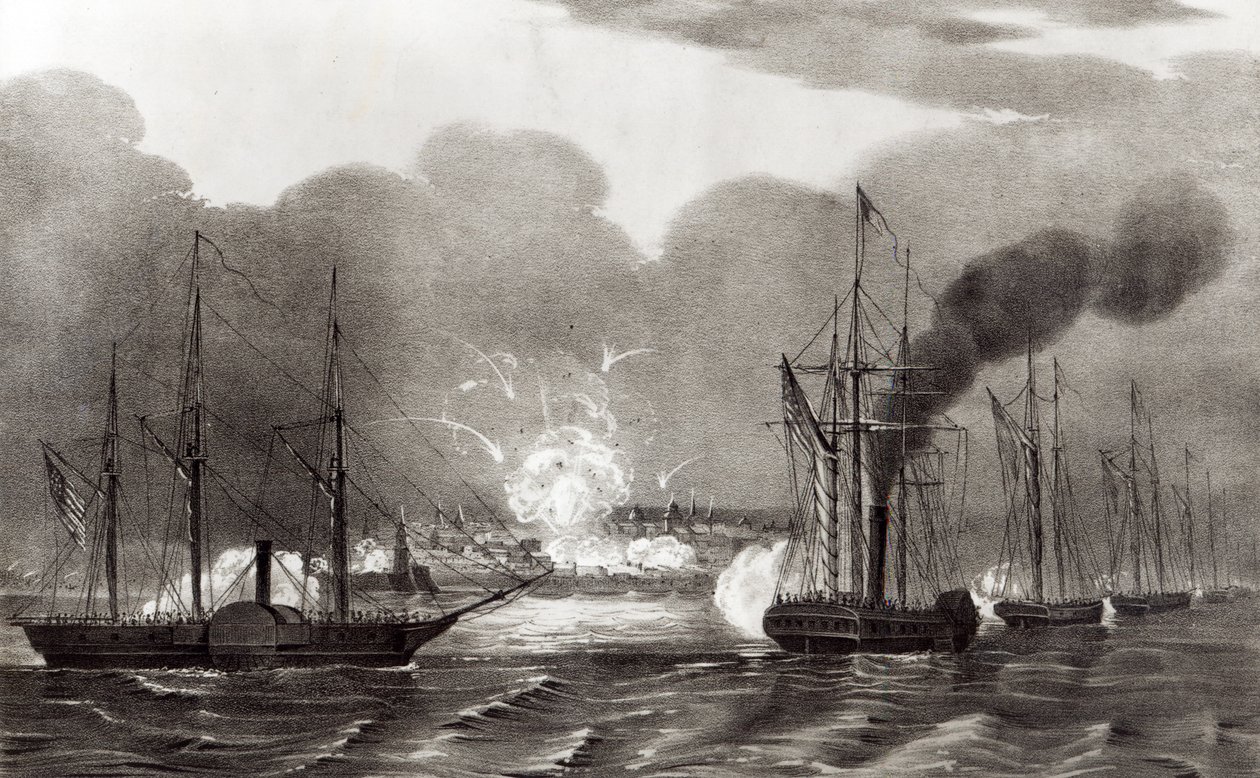 Vera Cruz haditengerészeti bombázása, 1847. március, pub. Currier és Ives, 1847 alkotó: American School