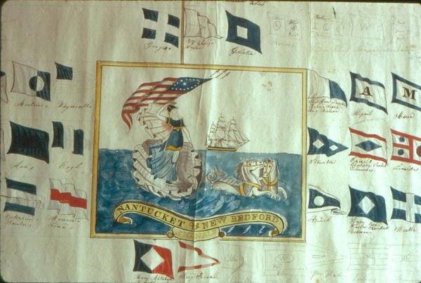 Új Bedford és Nantucket hajójelzők (wc papíron) alkotó: American School