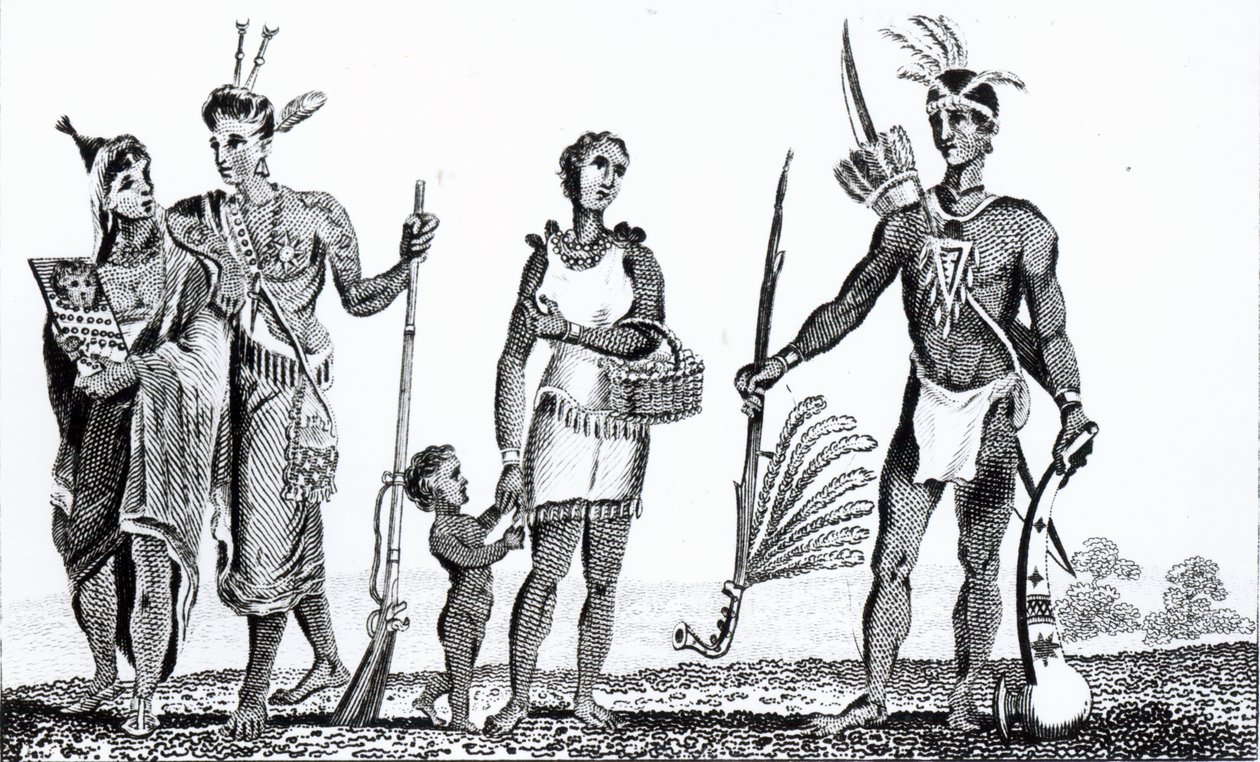Észak-amerikai indiánok, kocsma. Richard Phillips, 1806 alkotó: American School