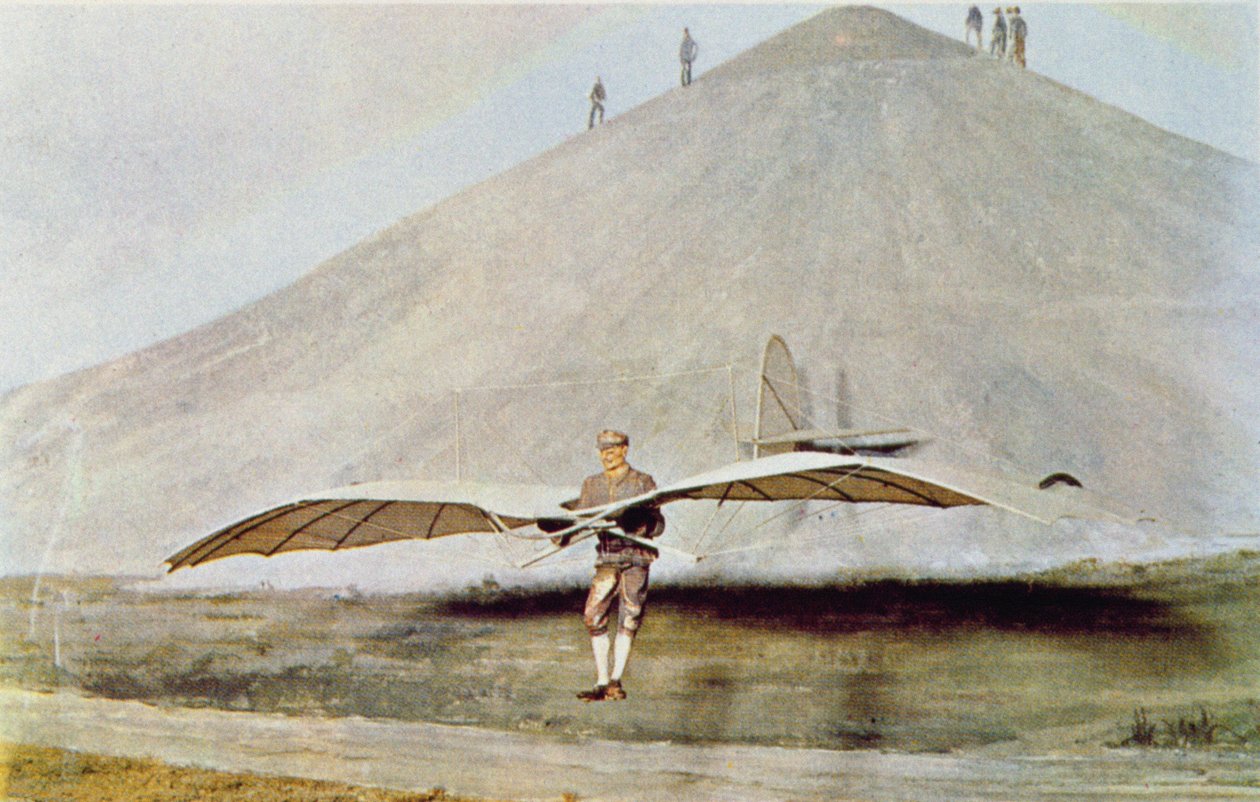 Otto Lilienthal (1848-96) számos repülési kísérletének egyike a "Scientific American"-ból alkotó: American School