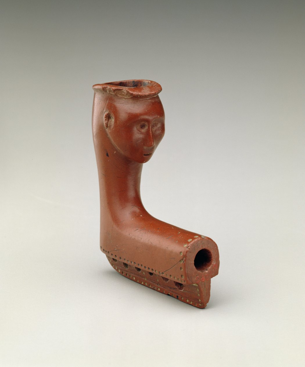 Pipe Bowl, Miami, indián, 1750-1800 (faragott catlinit) alkotó: American School