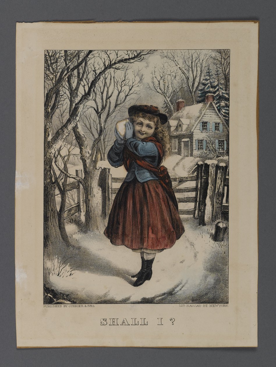 Shall I?, kiadó: Currier & Ives, New York (kézzel színezett litho) alkotó: American School