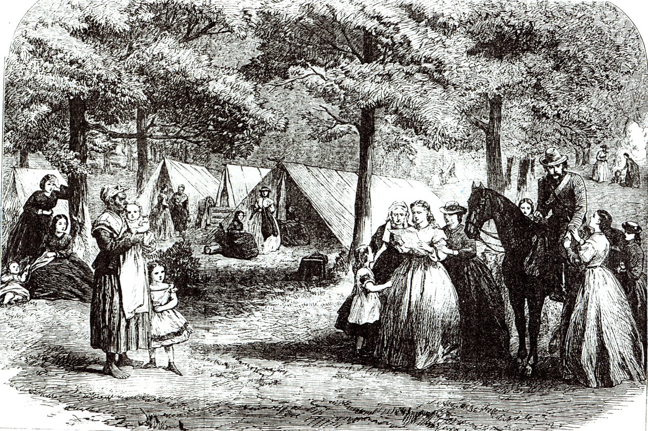 Déli menekültek táboroznak az erdőben Vicksburg közelében, 1863 alkotó: American School