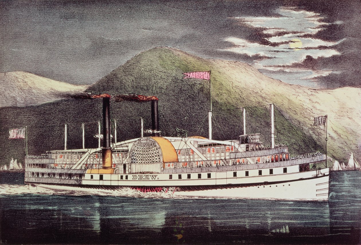 Steamer Drew, Nathaniel Currier (1813-88) és James Merritt Ives (1824-95) alkotó: American School