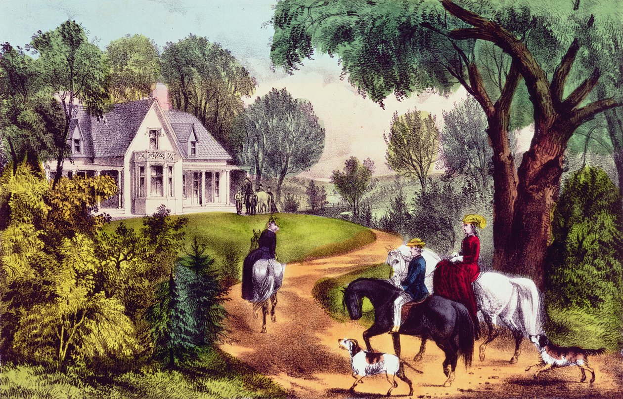 Nyár a vidéken, Nathaniel Currier (1813-88) és James Merritt Ives (1824-95) alkotó: American School