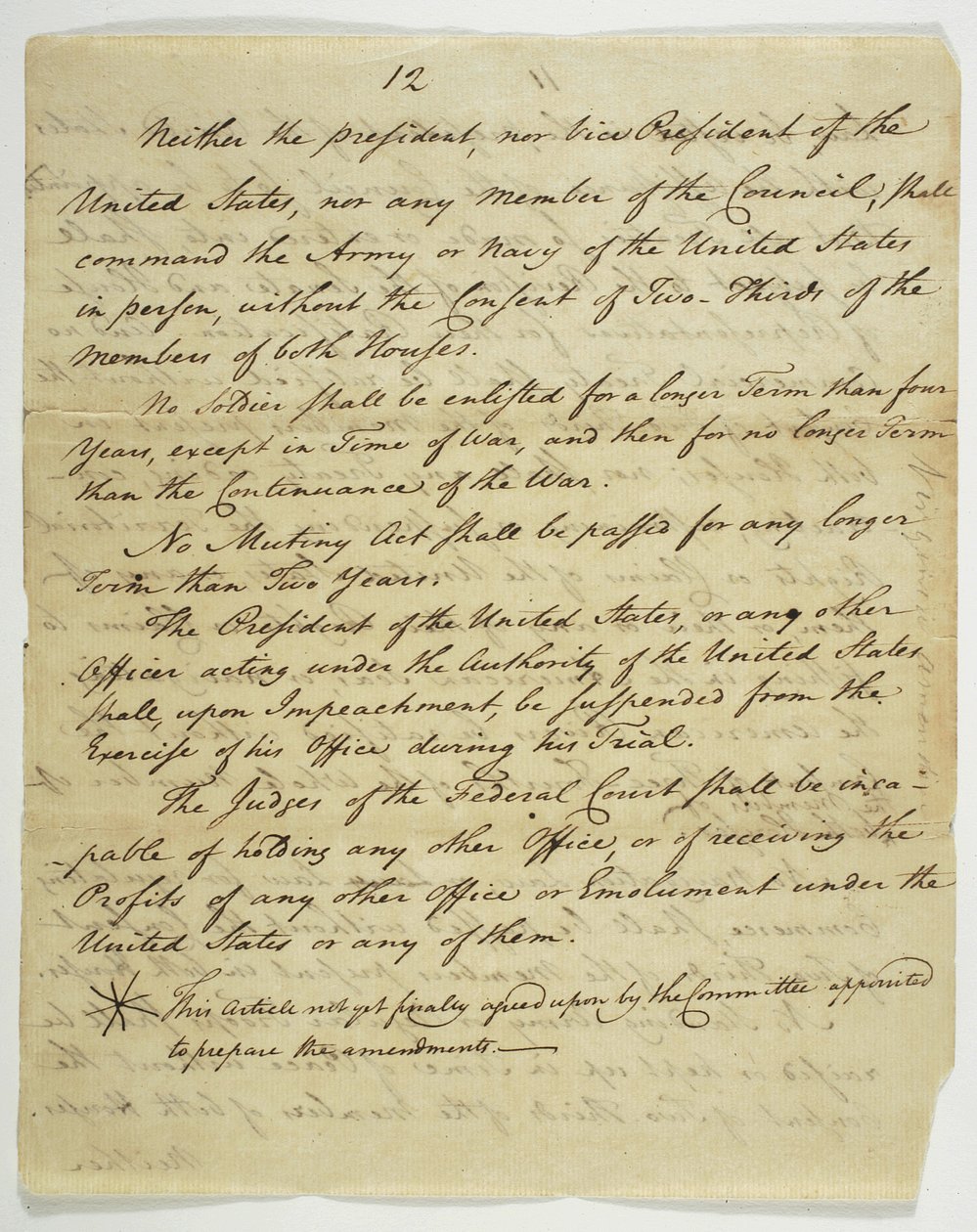 A Bill of Rights, a Federal Hallban aláírt példány, 1789 (tintával papíron) alkotó: American School
