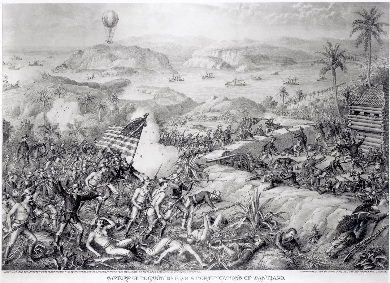 El Caney, El Paso és Santiago erődítményei elfoglalása, 1898. július alkotó: American School