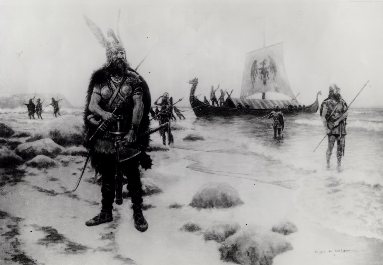 Amerika felfedezése, Leif Eriksson (fl.1000) alkotó: American School