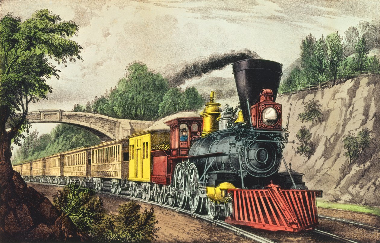 The Express Train, Nathaniel Currier (1813-88) és James Merritt Ives (1824-95) alkotó: American School