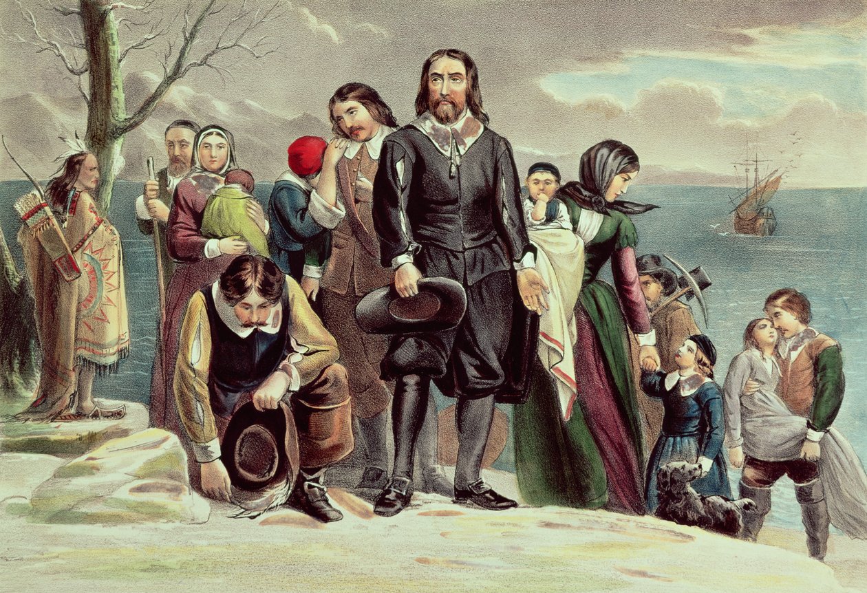 The Landing of the Pilgrims at Plymouth, Massachusetts, 1620. december 22., Currier und Ives (lásd még: 97927) alkotó: American School
