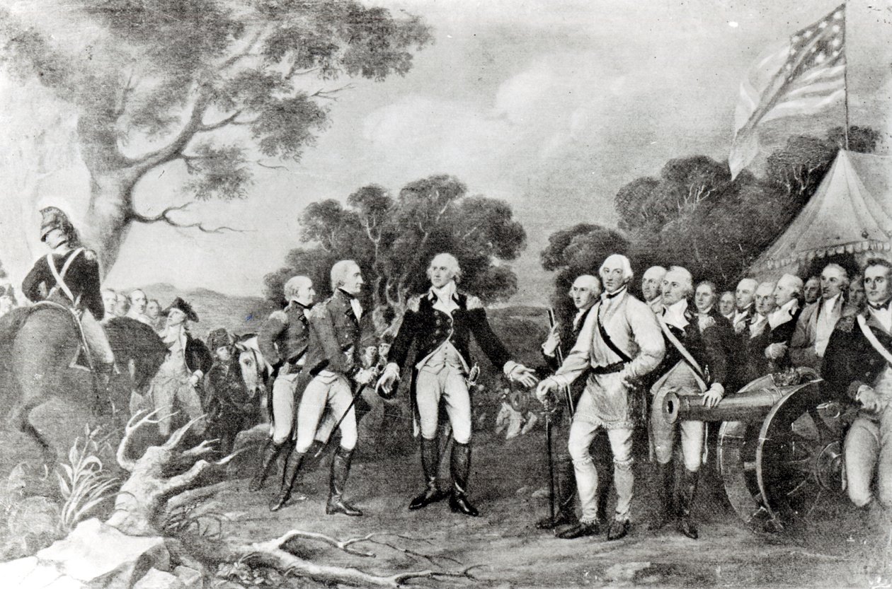 Burgoyne Saratoga tábornok megadása, New York, 1777. október 17 alkotó: American School