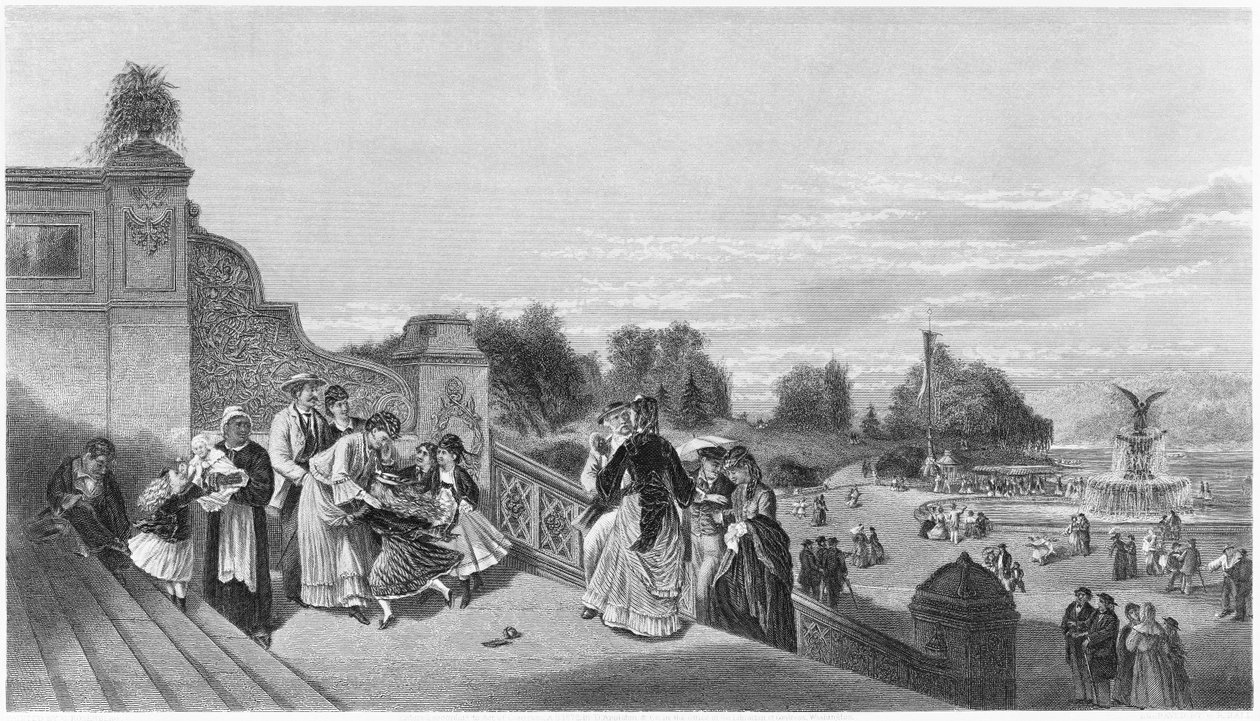 Kilátás a teraszra, Central Park, 1872 alkotó: American School
