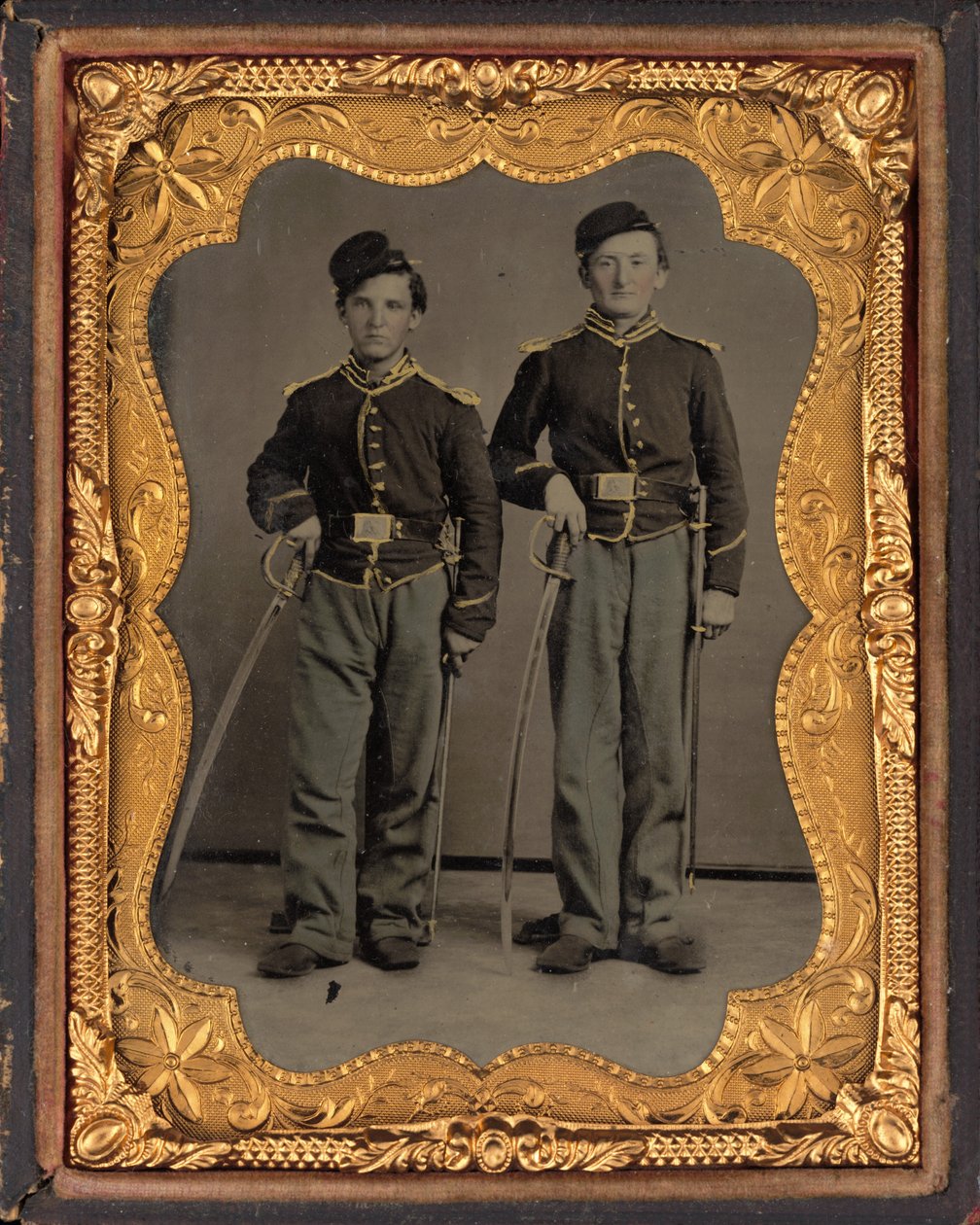 Két illinoisi lovas katonának portréja alkotó: American 19th Century