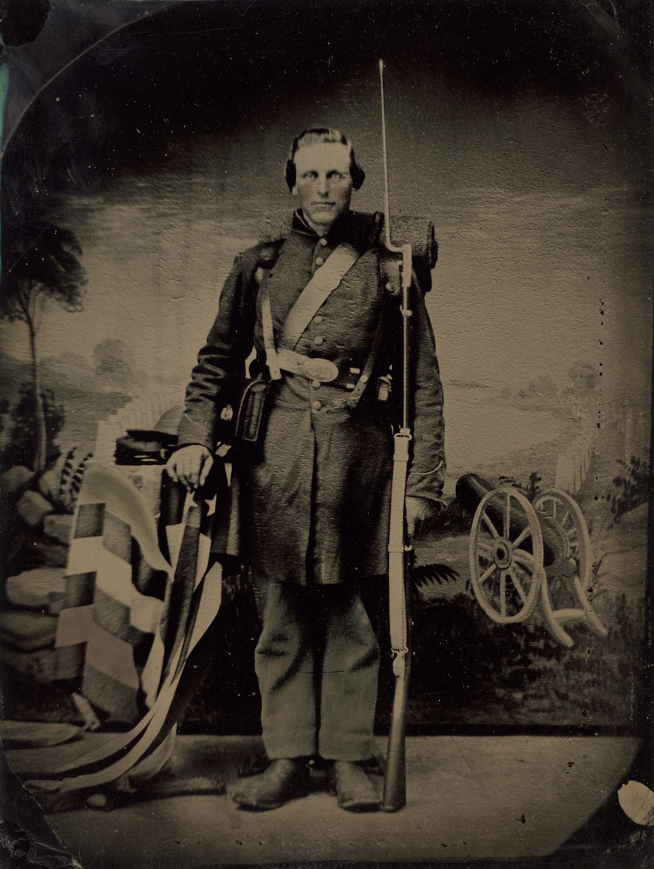 Egy polgárháborús katona portréja alkotó: American 19th Century
