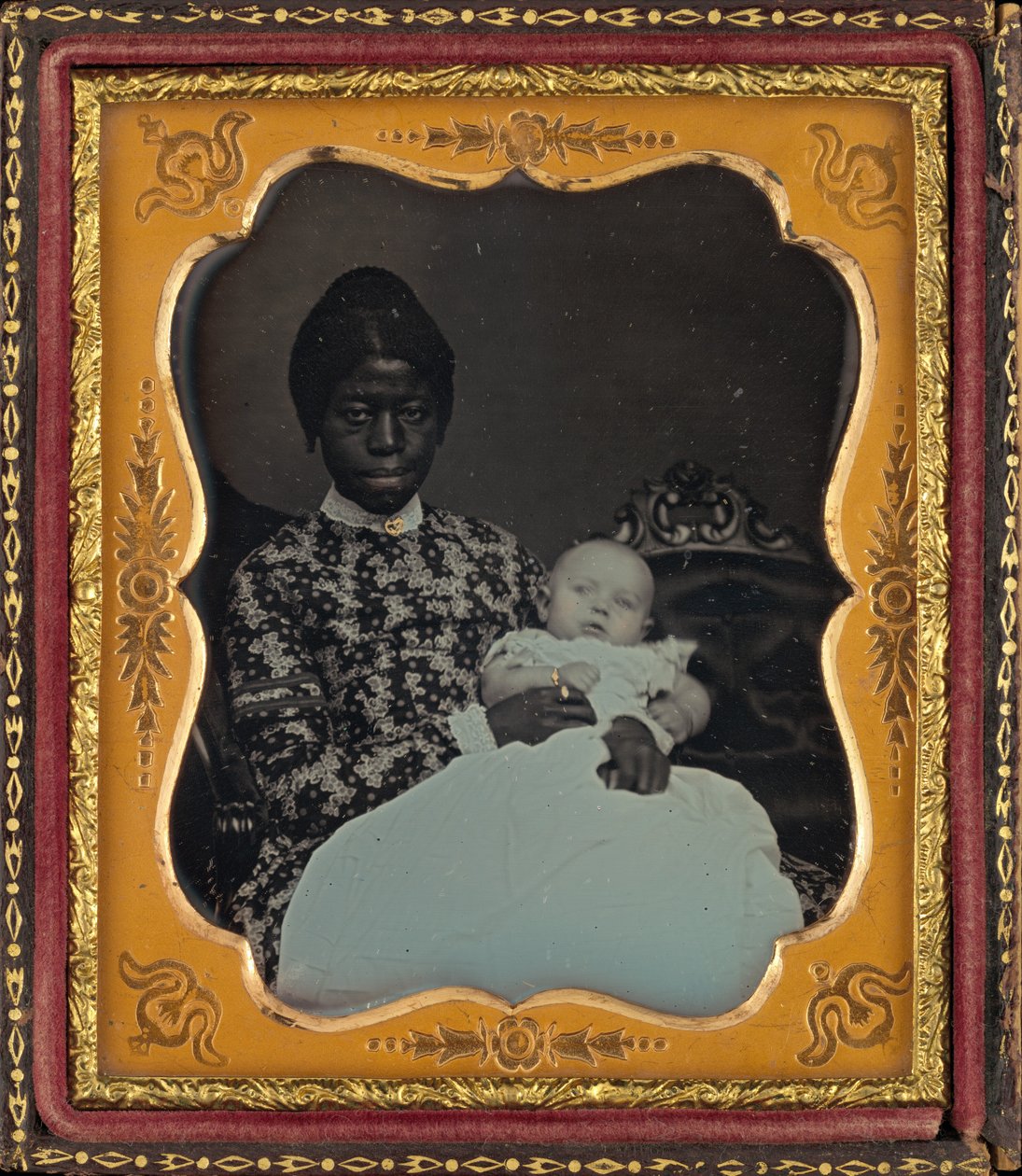 Egy nő és egy baba portréja alkotó: American 19th Century