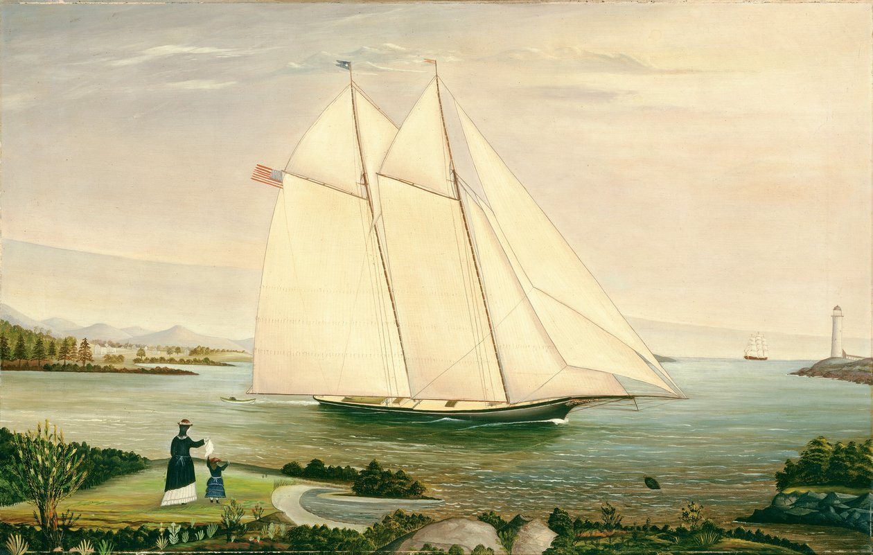 Kétárbocos hajó alkotó: American 19th Century