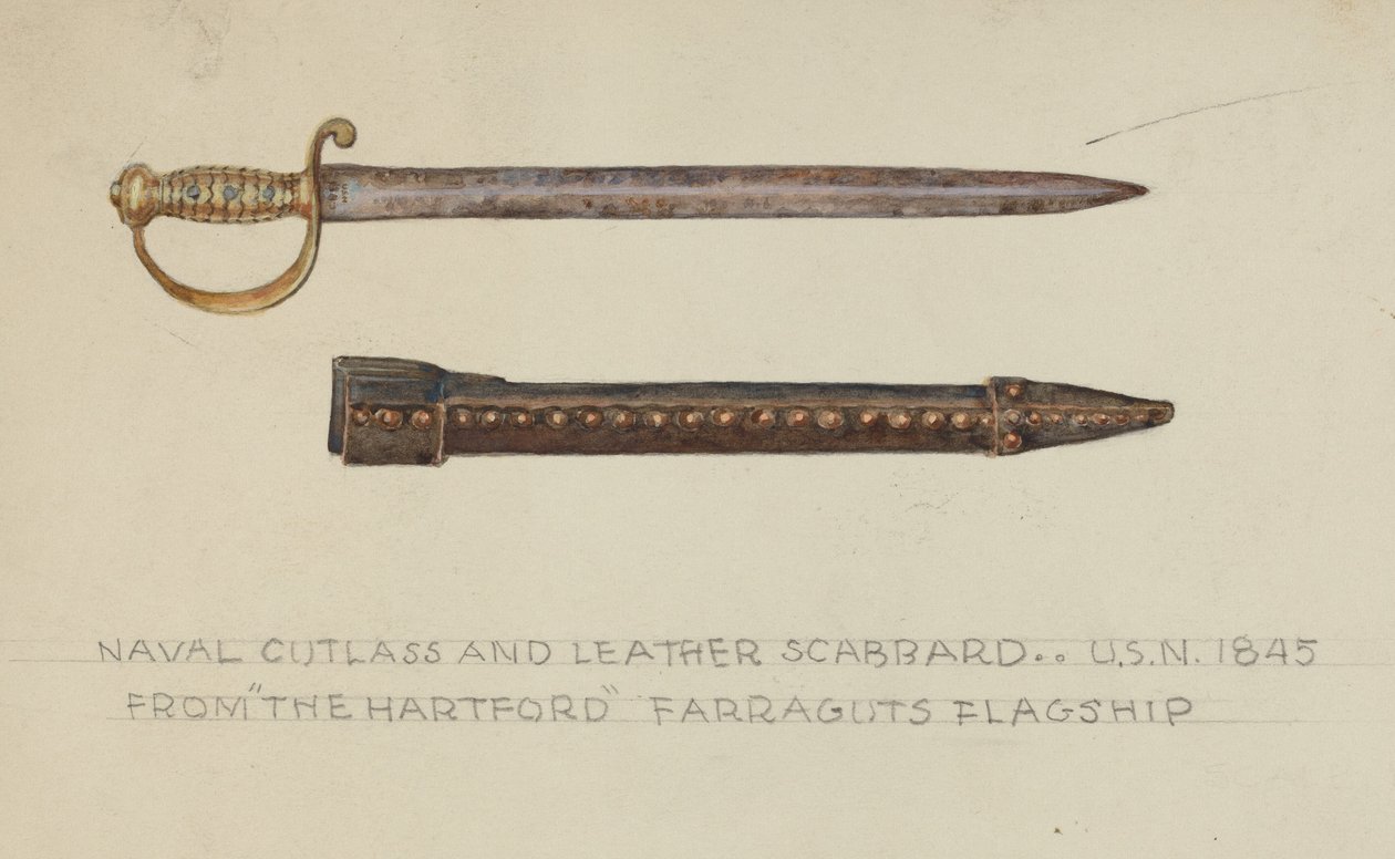 Cutlass és bőr hüvely alkotó: American 20th Century
