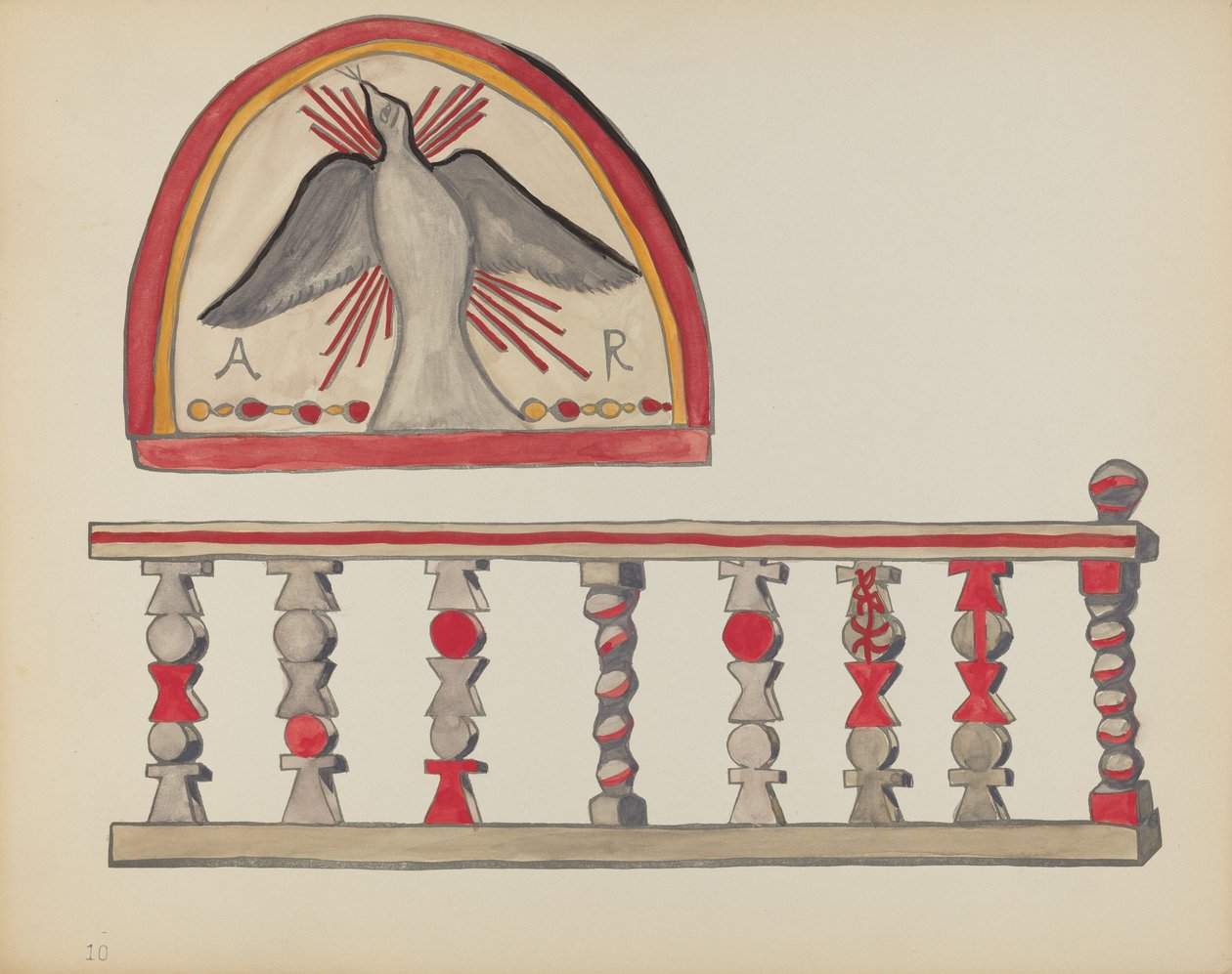 10. tábla: Szentlélek (Lunette): A „Spanish Colonial Designs of New Mexico” portfólióból alkotó: American 20th Century