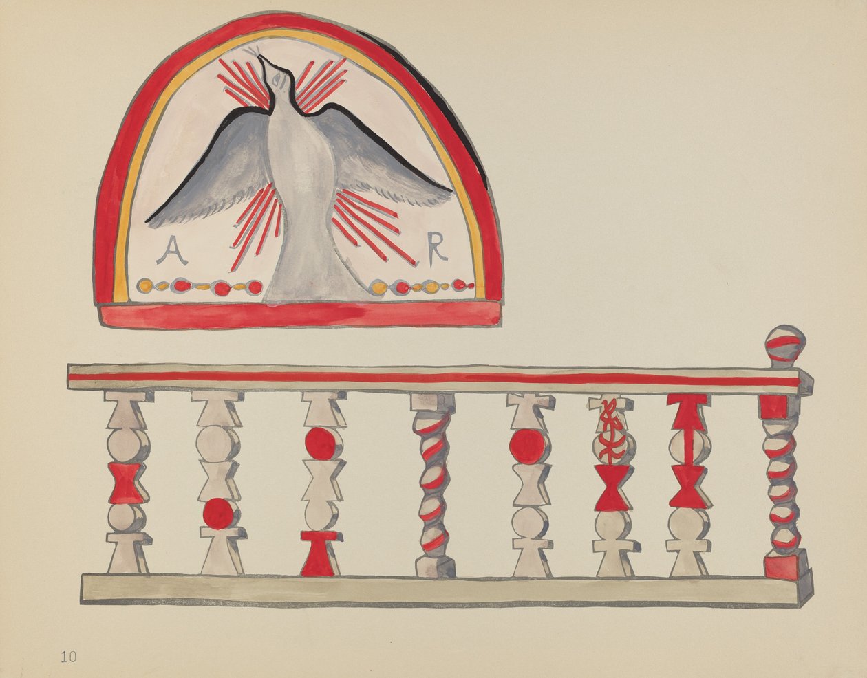 10. tábla: Holy Ghost Lunette: A „Spanish Colonial Designs of New Mexico” portfólióból alkotó: American 20th Century