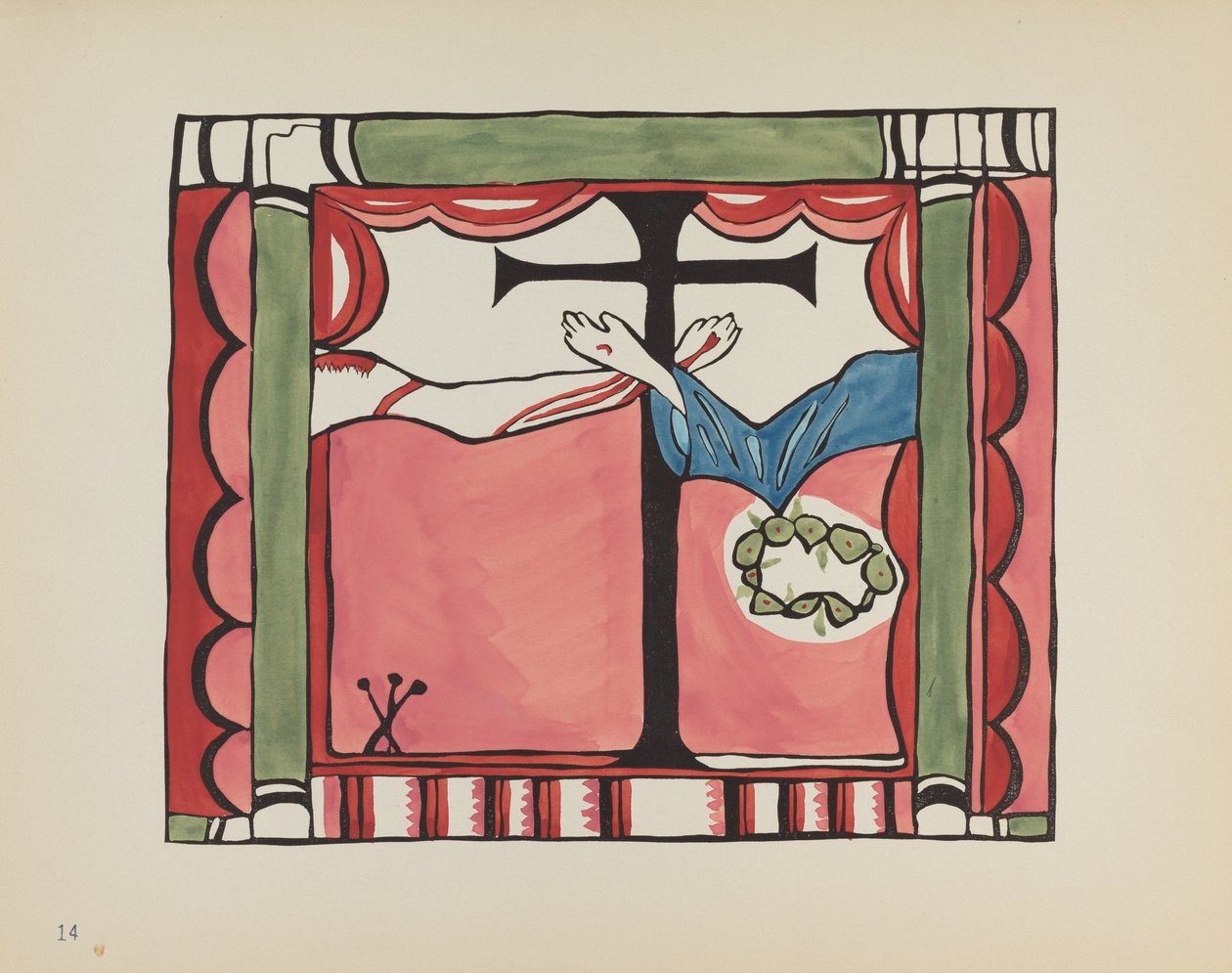 14. tábla: Főoltárkép, Chimayo: A „Spanish Colonial Designs of New Mexico” portfólióból alkotó: American 20th Century