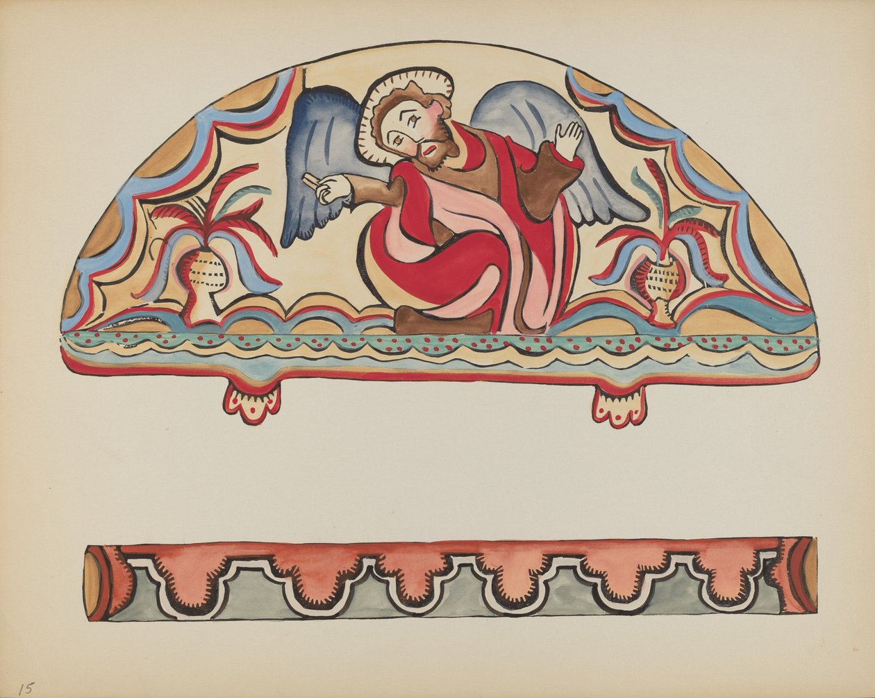 15. tábla: A teremtés (Lunette): „Új-Mexikó spanyol gyarmati tervei” portfólióból alkotó: American 20th Century