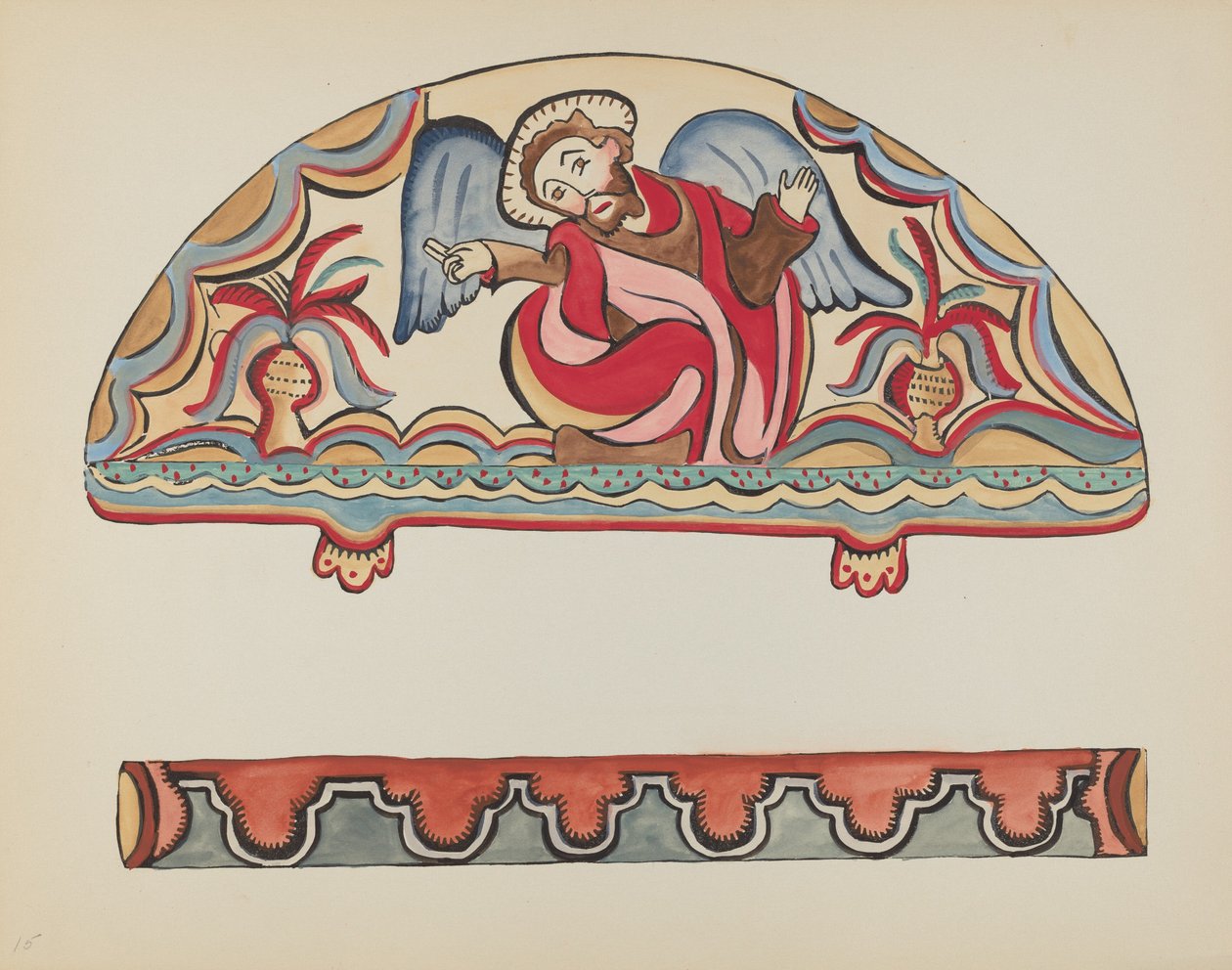15. tábla: A teremtés (Lunette): „Új-Mexikó spanyol gyarmati tervei” portfólióból alkotó: American 20th Century