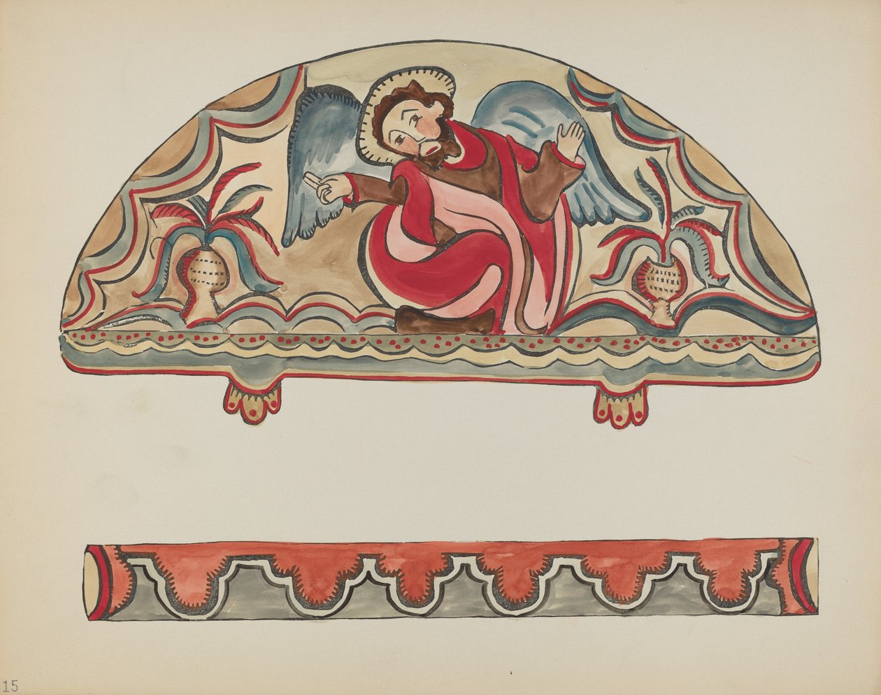 15. tábla: A teremtés (Lunette): „Új-Mexikó spanyol gyarmati tervei” portfólióból alkotó: American 20th Century