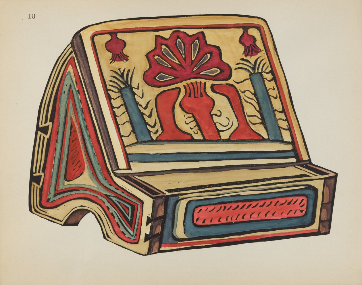 18. tábla: Reading Stand, Llano: A „Spanish Colonial Designs of New Mexico” portfólióból alkotó: American 20th Century